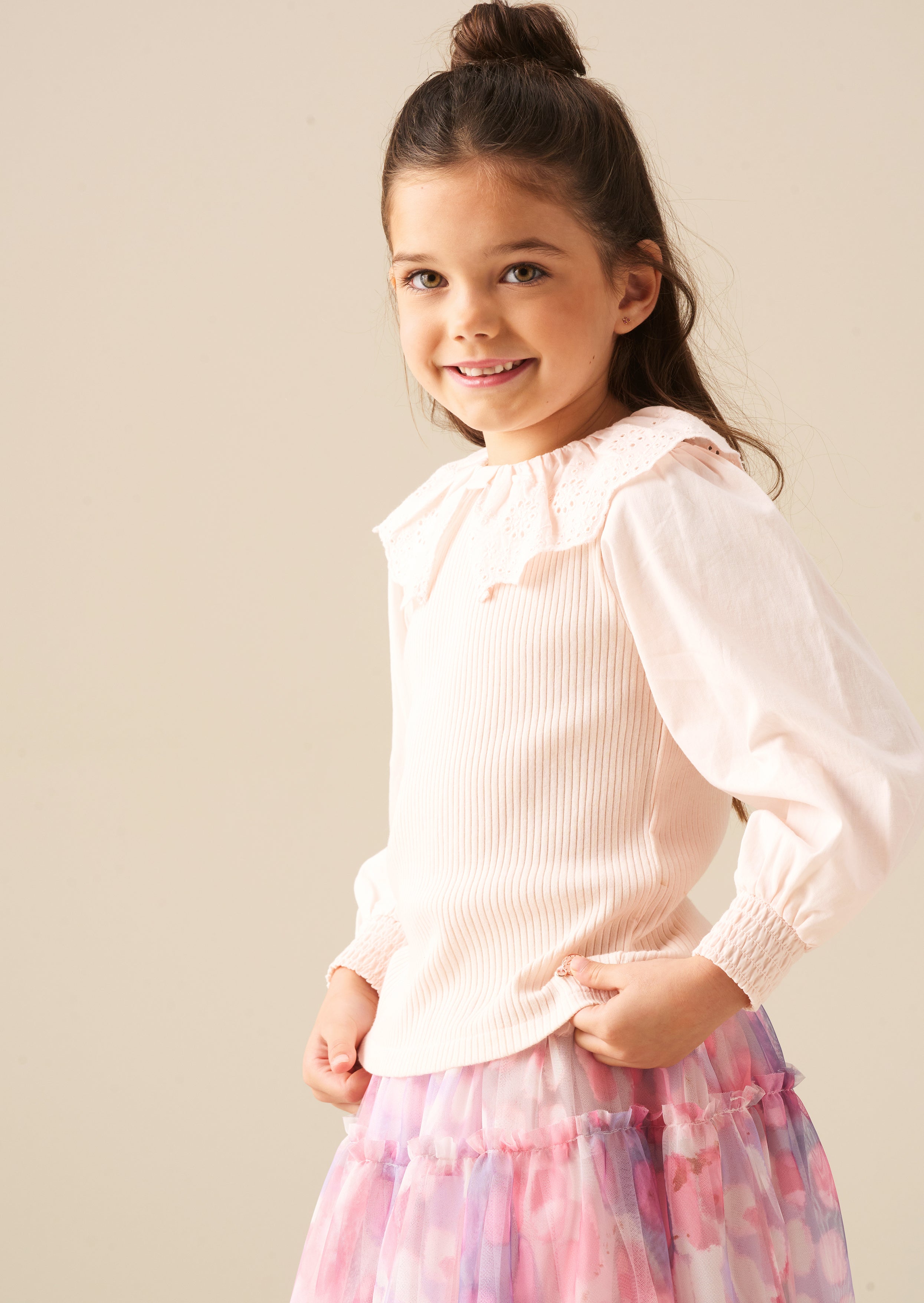 Elise Bow Collar Top