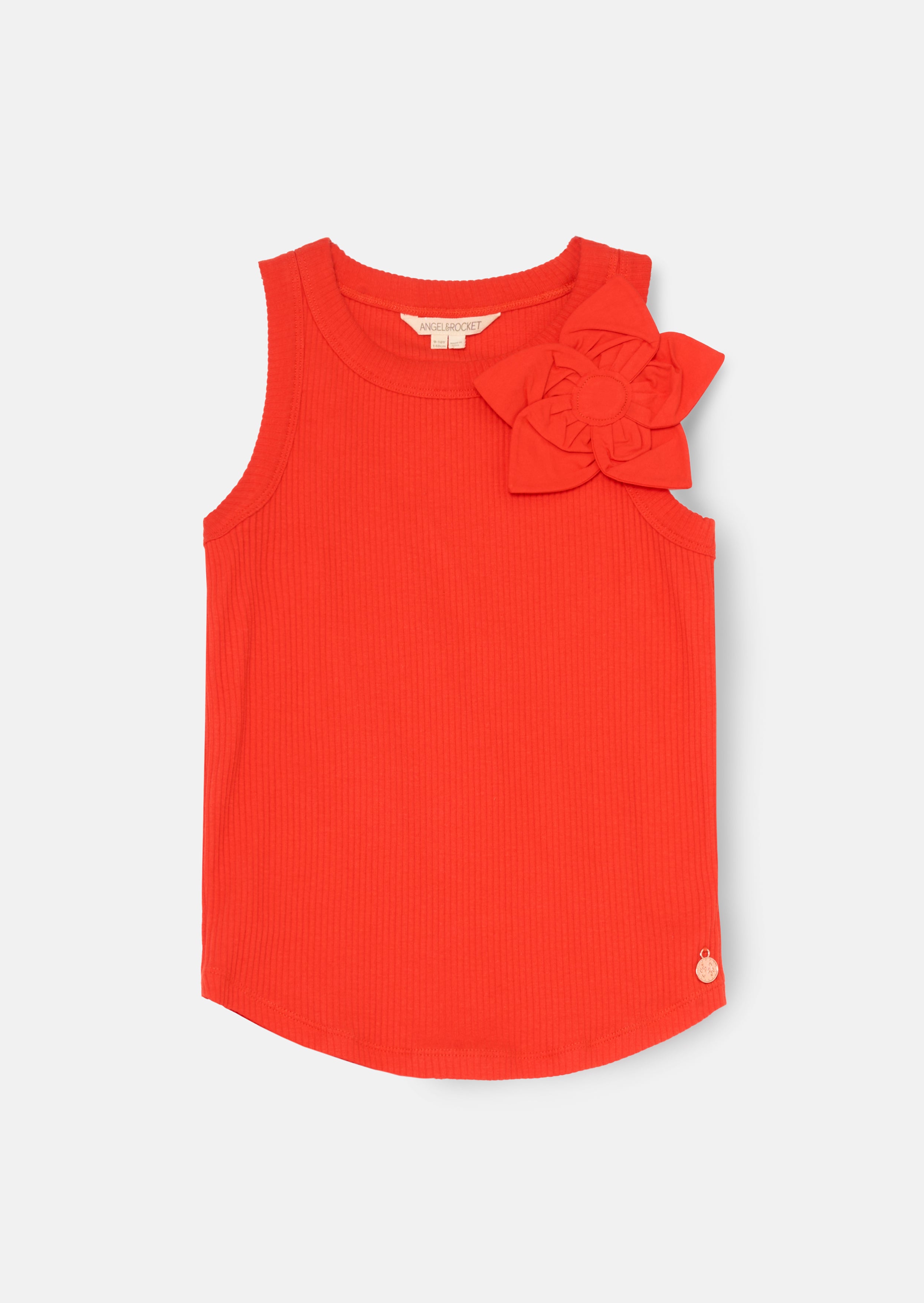 Jess Red Flower Corsage Vest Top