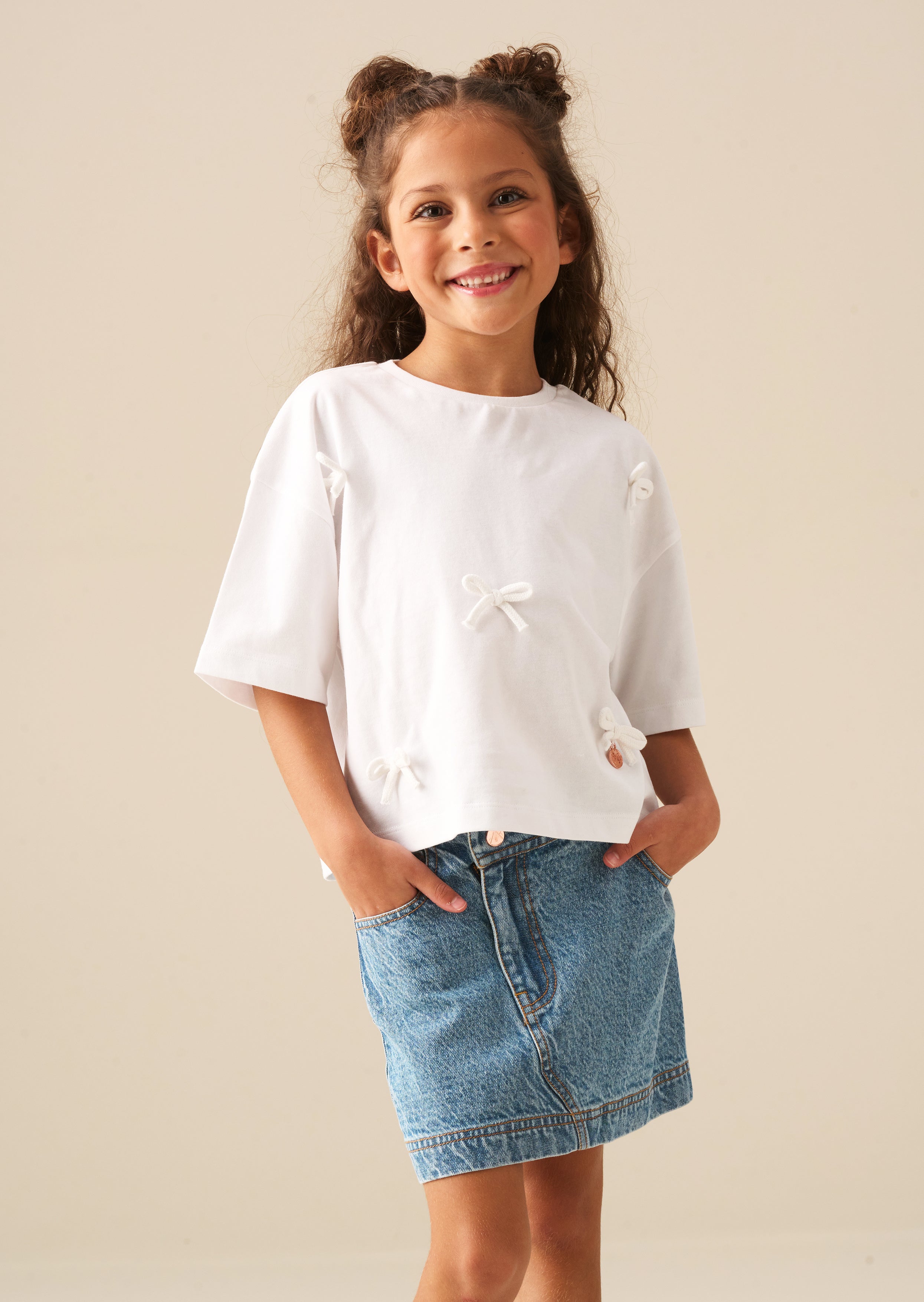Jupe mini en jean asymétrique taille Kendal