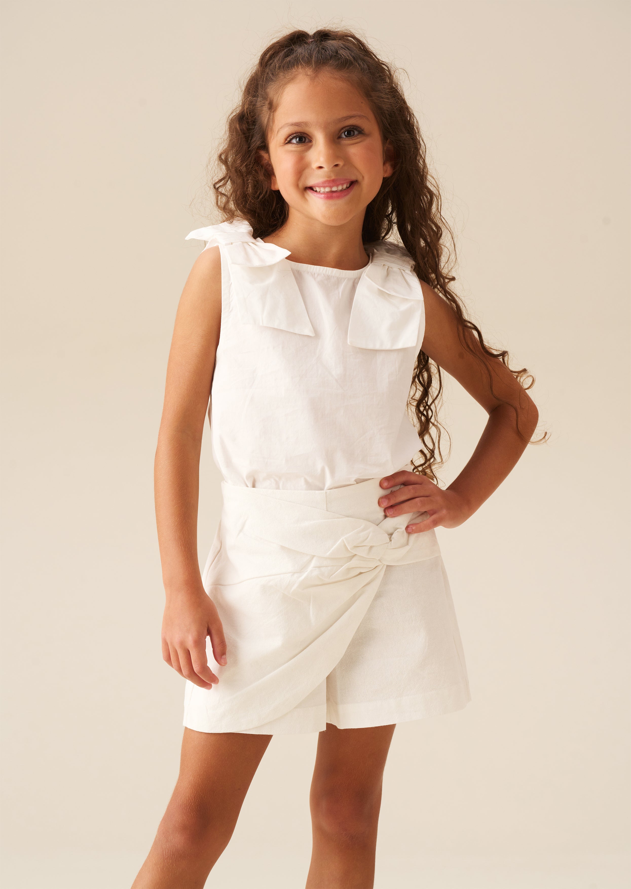 Mini jupe-short Ellie avec détails drapés