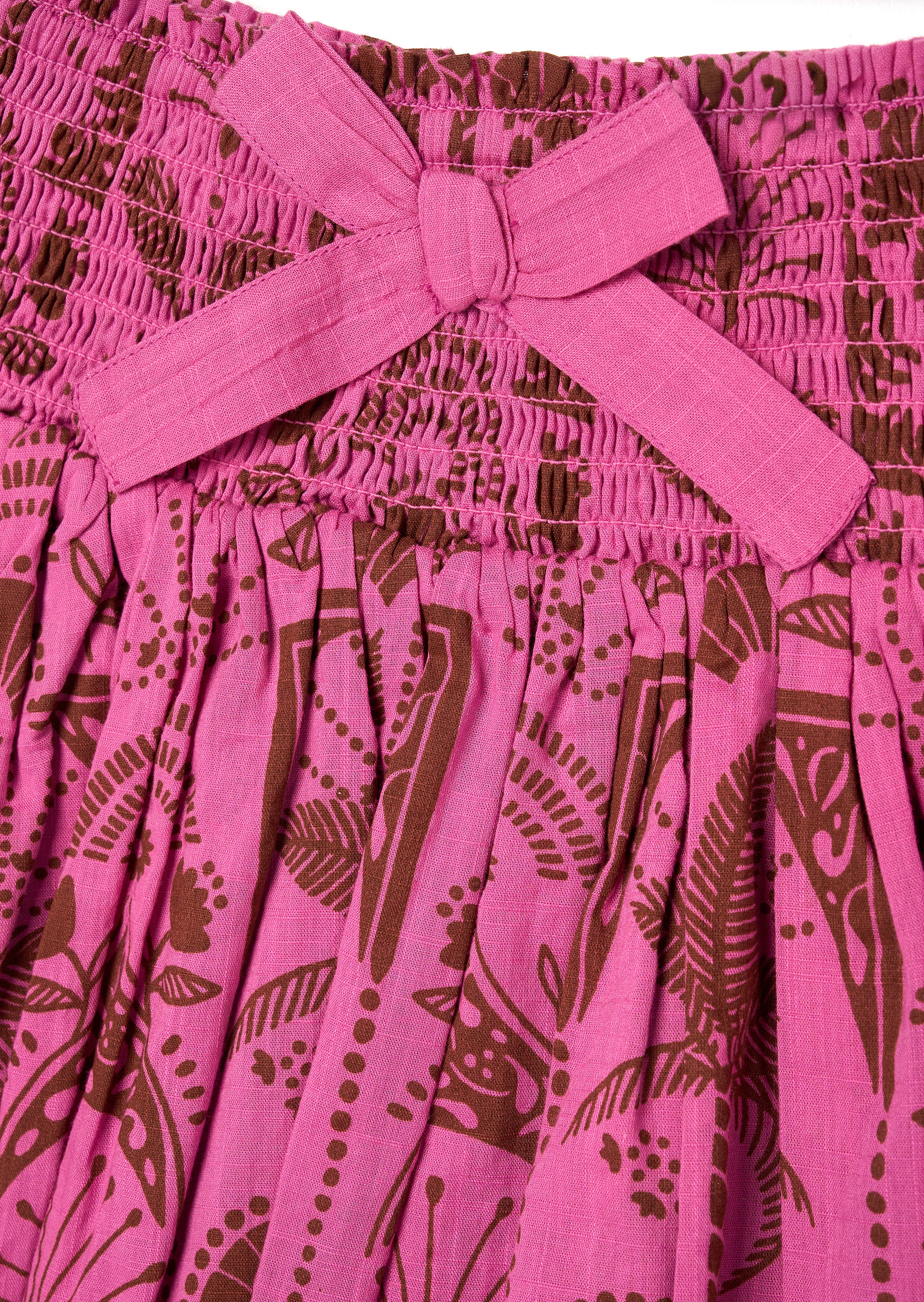 تنورة ميني بخصر مشدود بطبعة راحة اليد من إزي