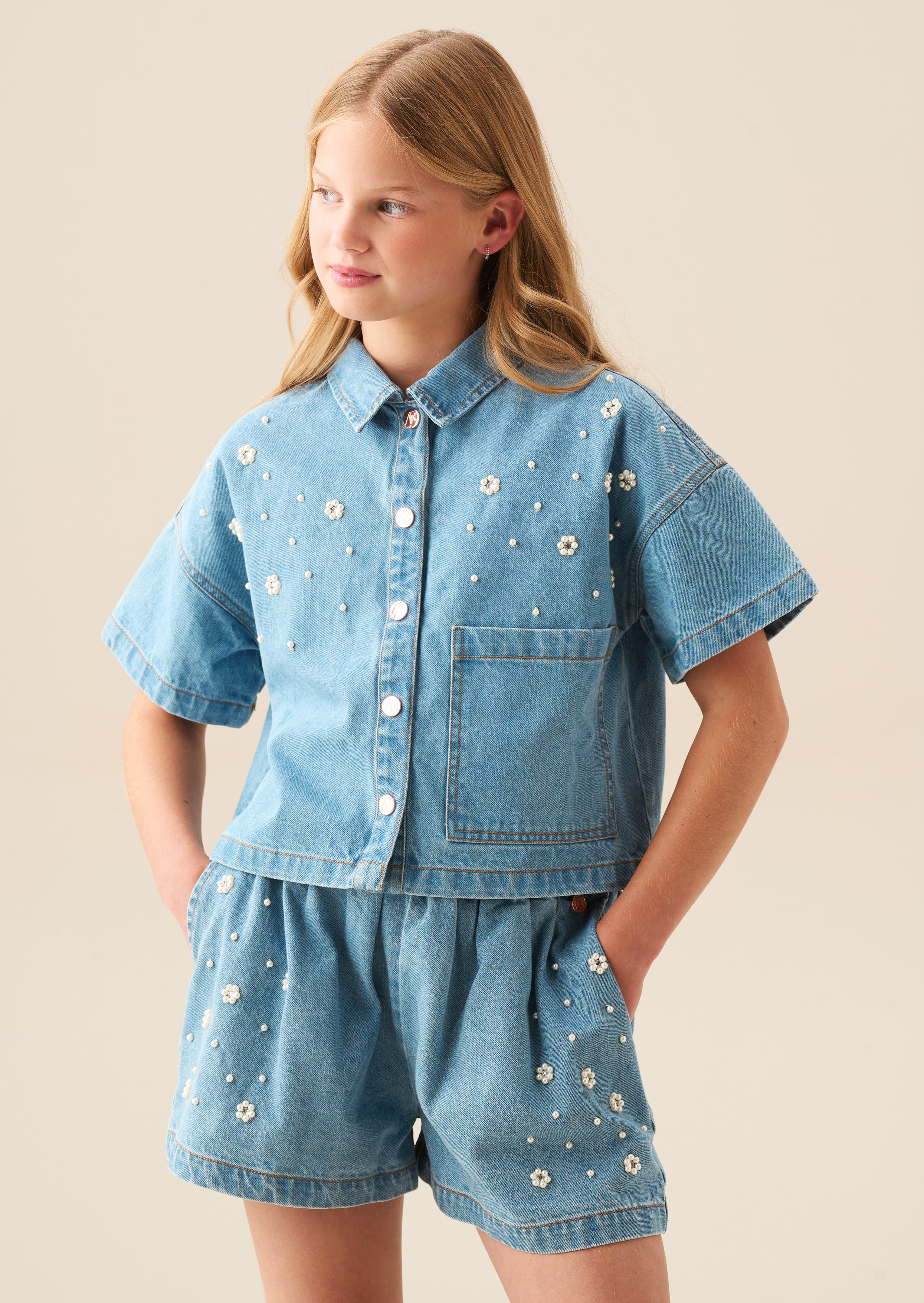 Koszula dżinsowa Zeta Boxy z ozdobami