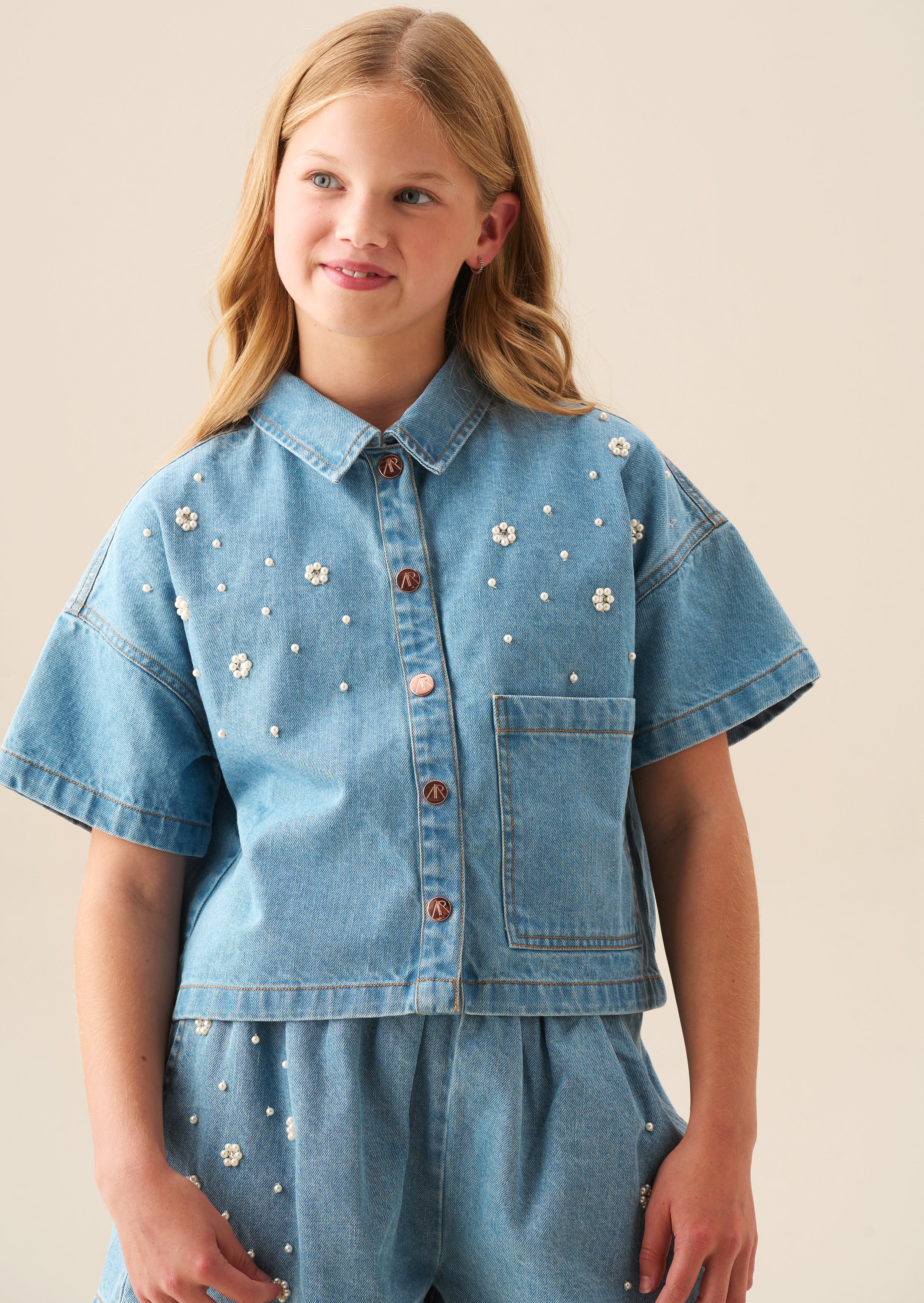 Koszula dżinsowa Zeta Boxy z ozdobami