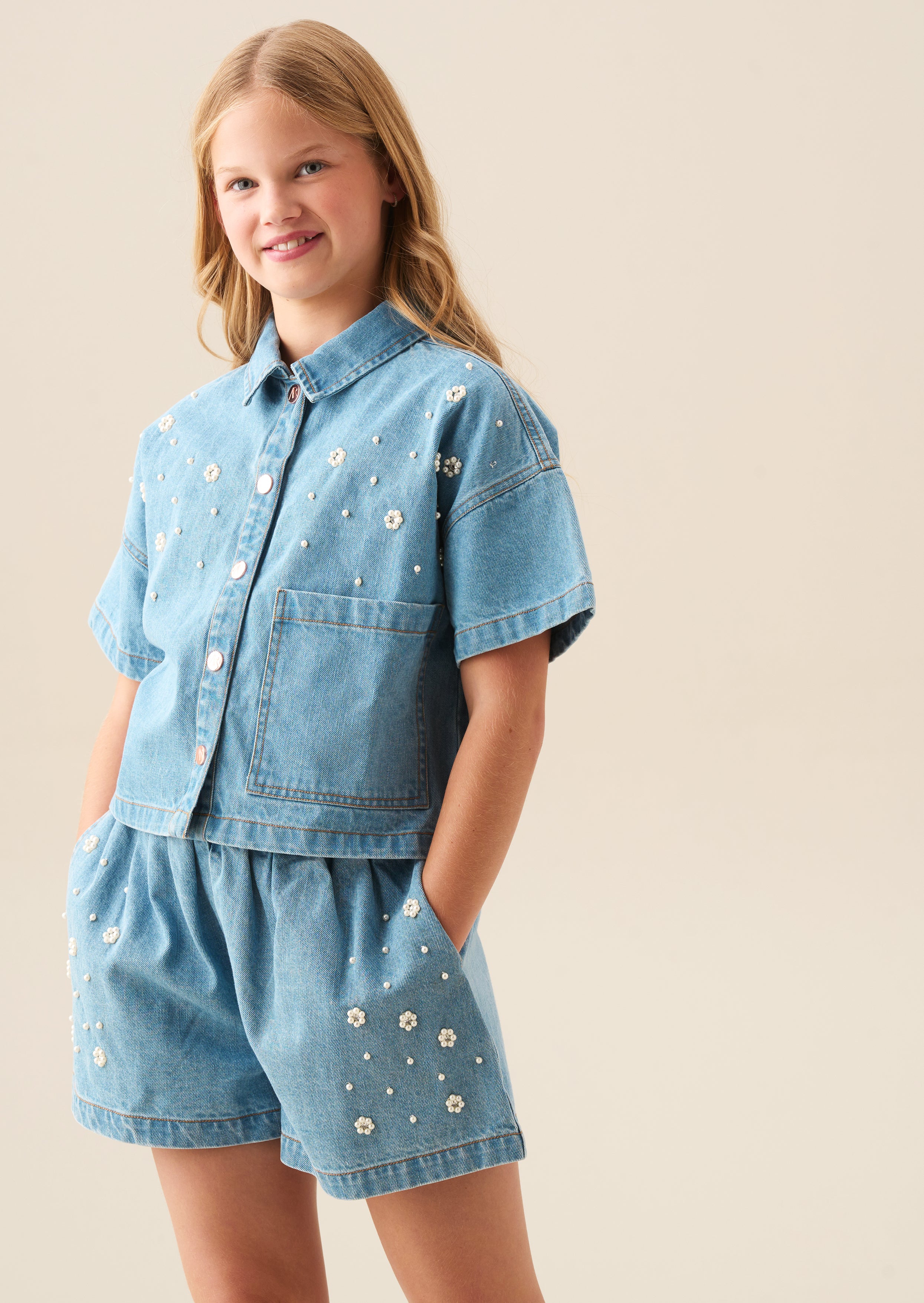 Koszula dżinsowa Zeta Boxy z ozdobami