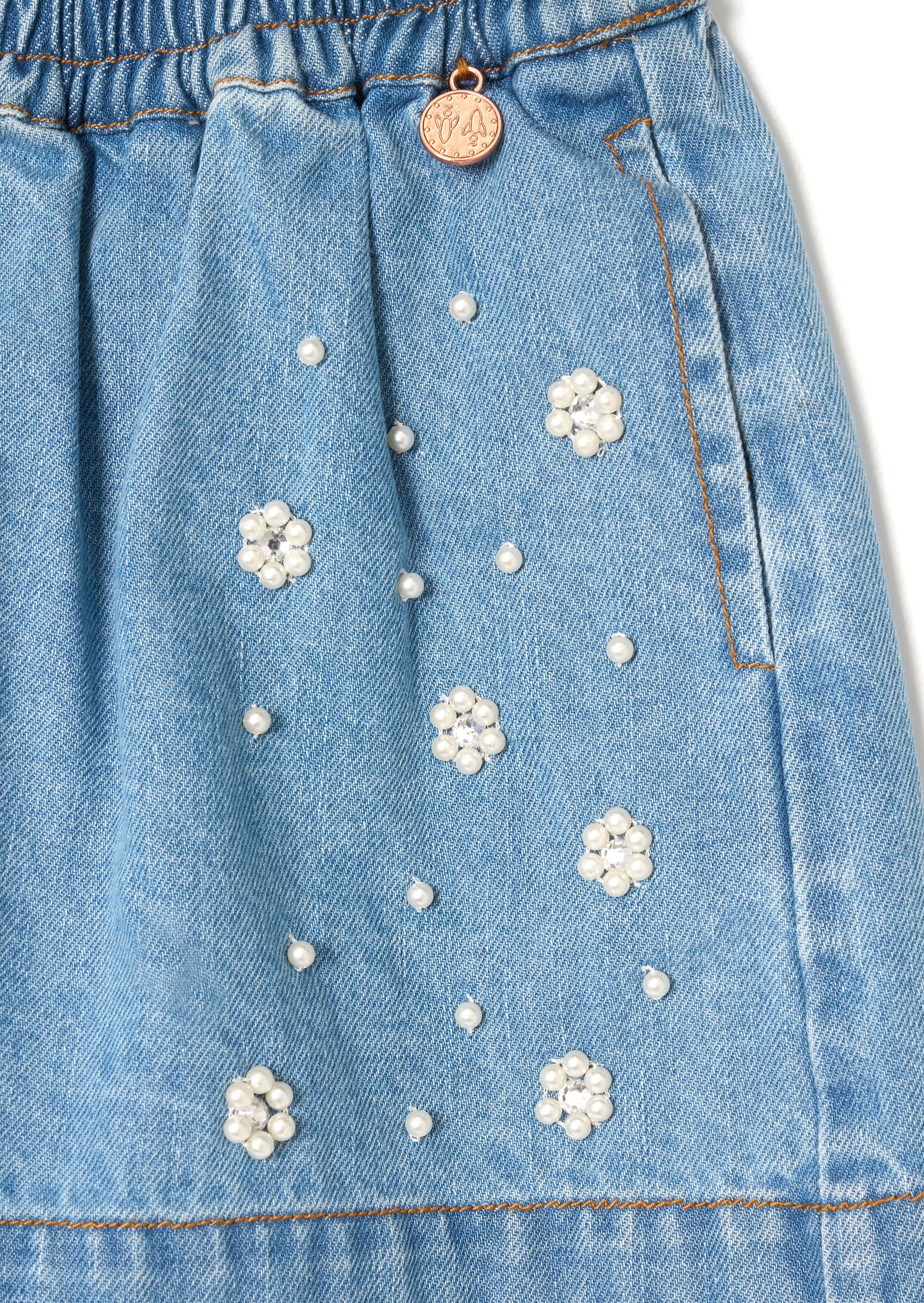 Zeta Embellished Denim Shorts