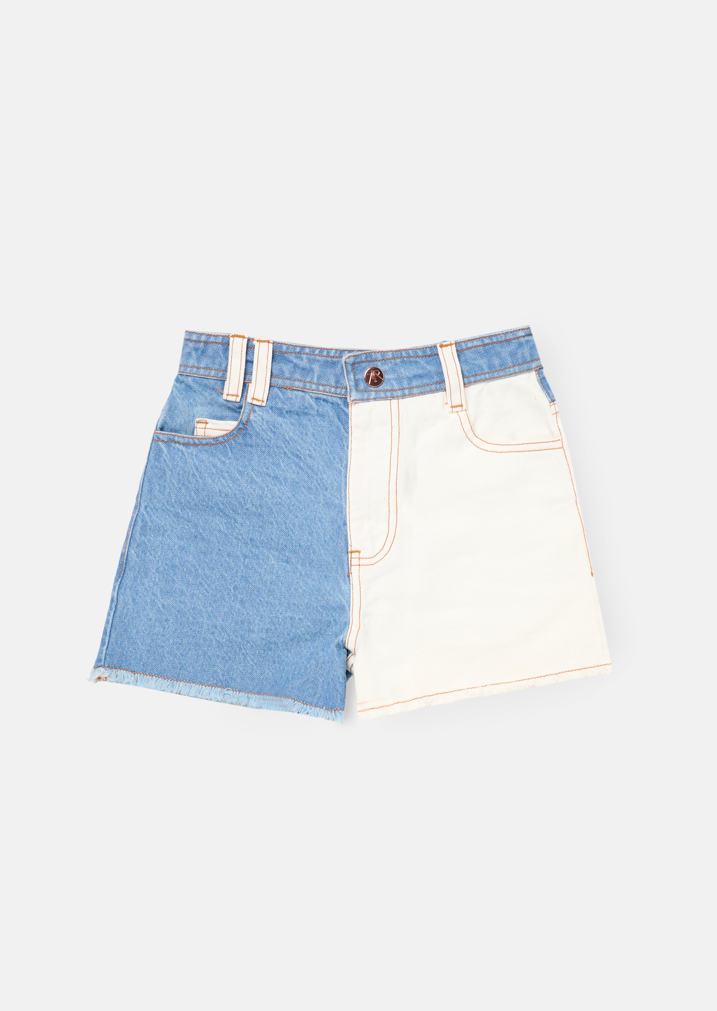 Pantaloncini di jeans lavaggio a contrasto Rafaela