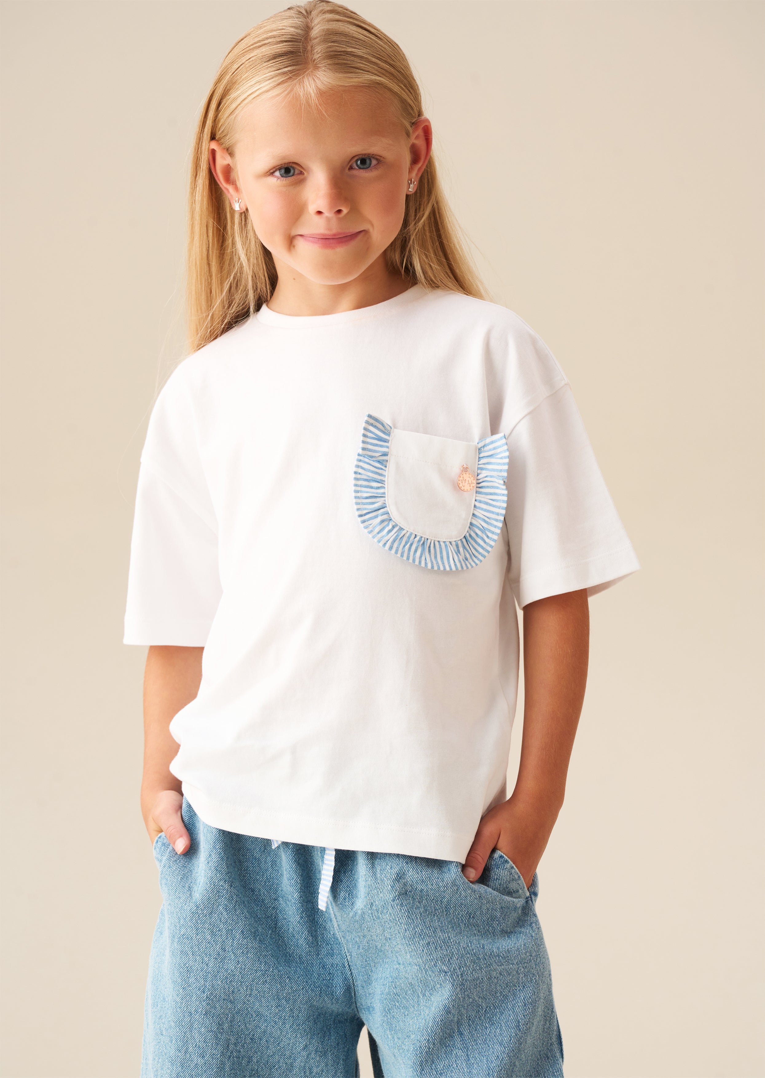 Chemise oversize à poches avec volants Lacey