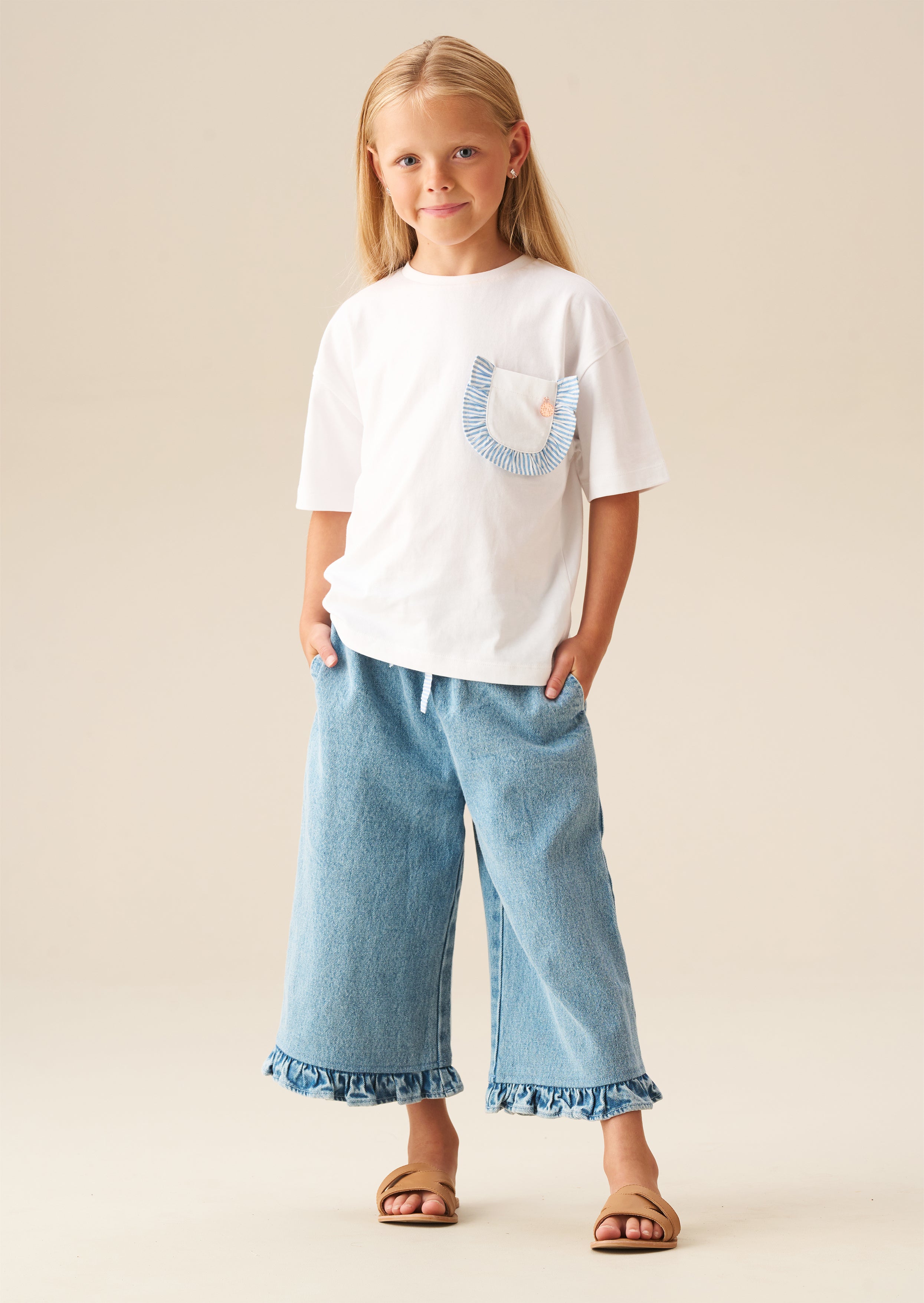 Chemise oversize à poches avec volants Lacey