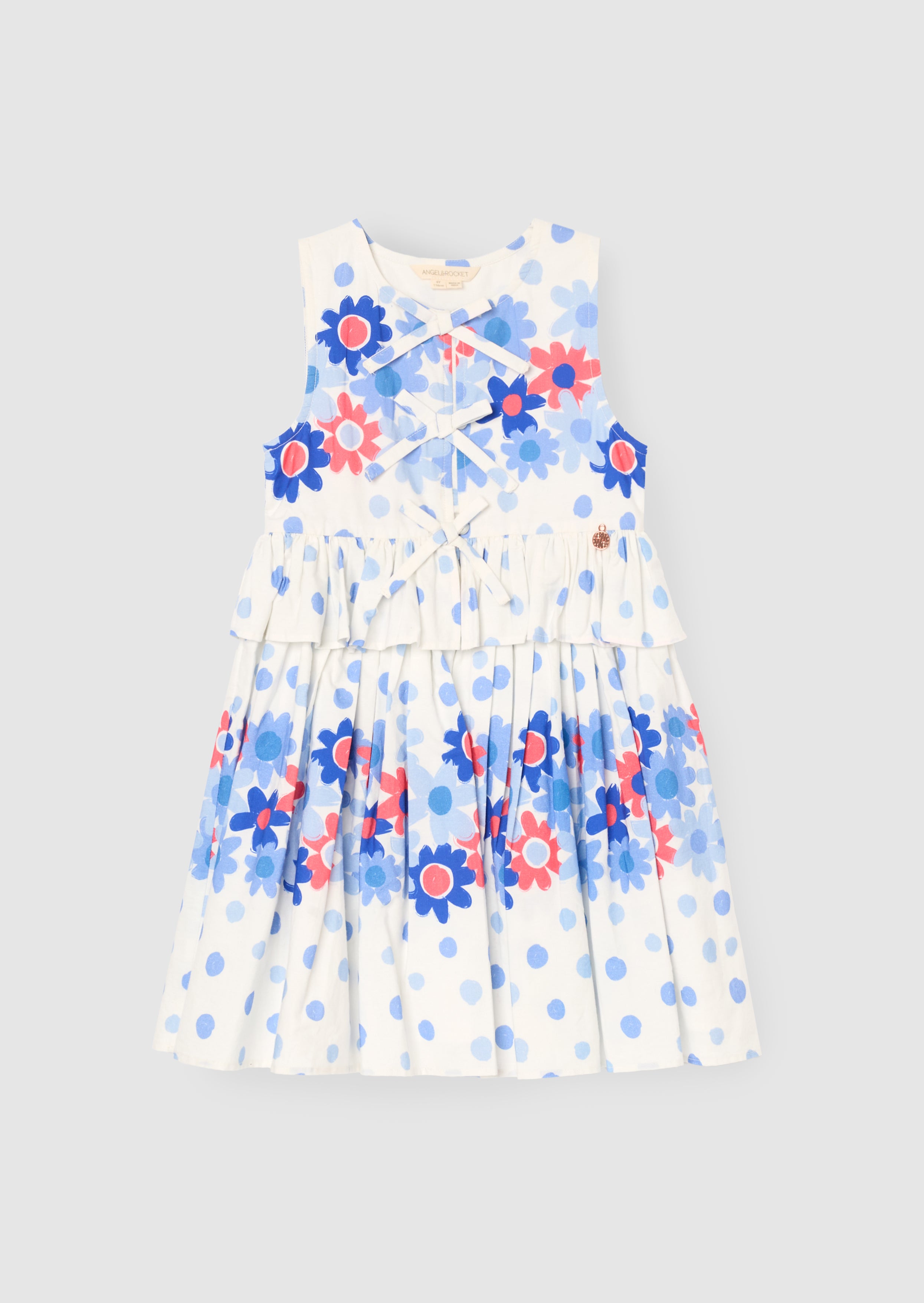 Anais Spot Floral Print Tie Detail Dress