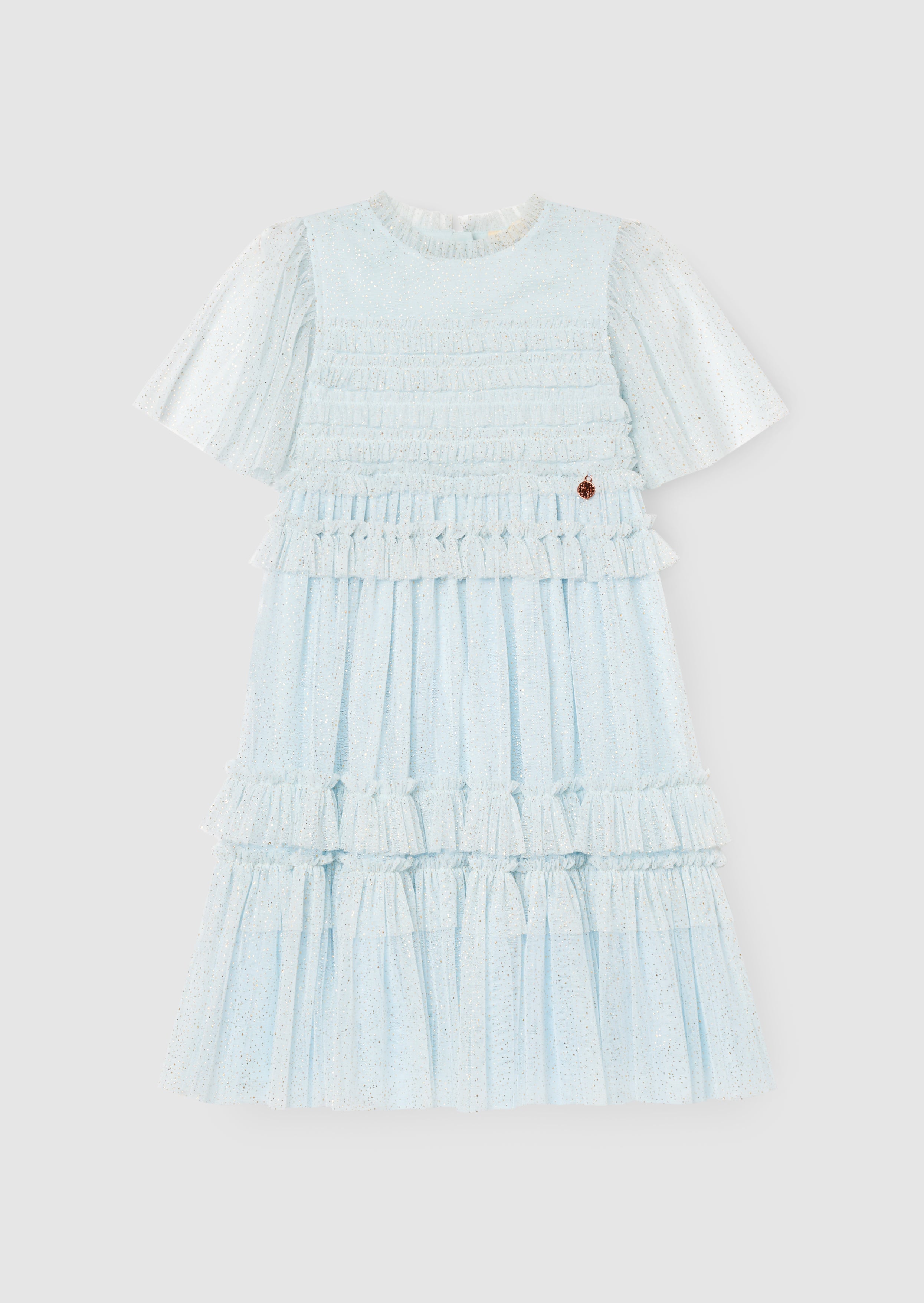 Xeni Ruffle Detail Mesh Dress