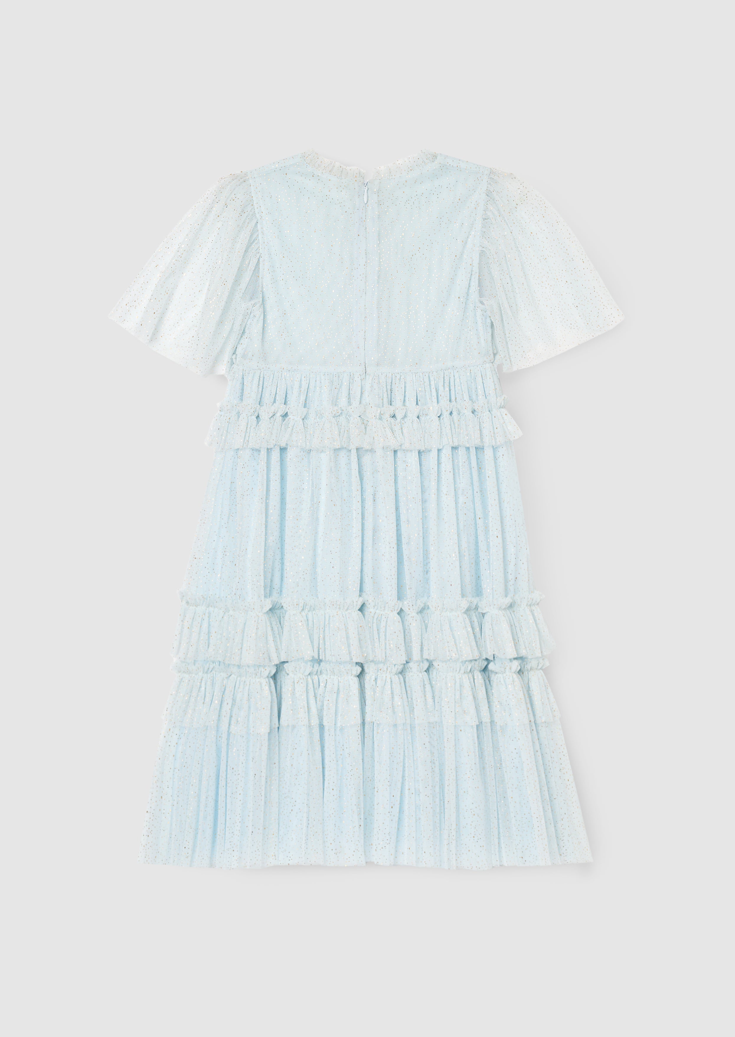 Xeni Ruffle Detail Mesh Dress