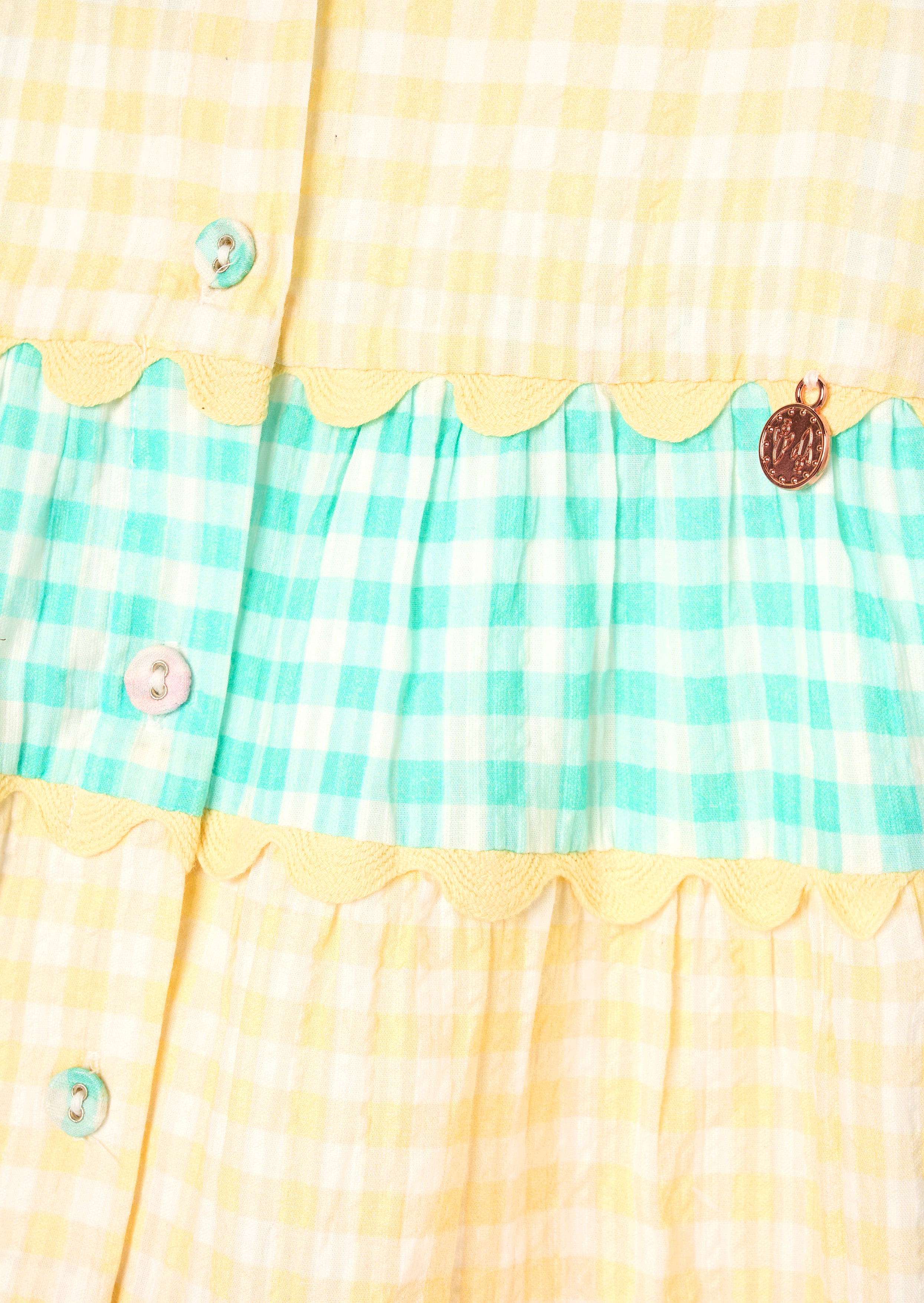 Ginny Pastel Gingham Bow Waist Dress