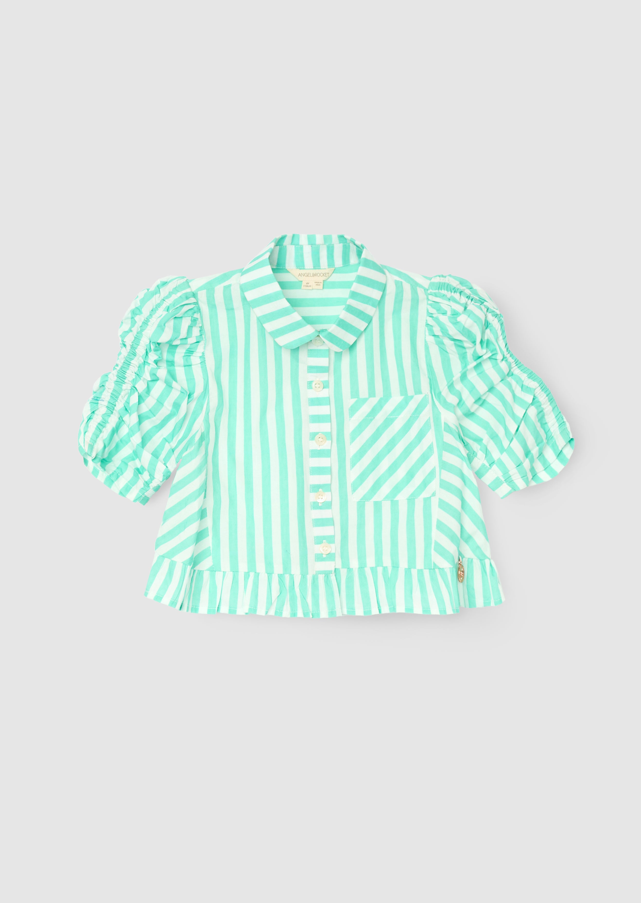 Sammie Stripe Ruffle Hem Shirt