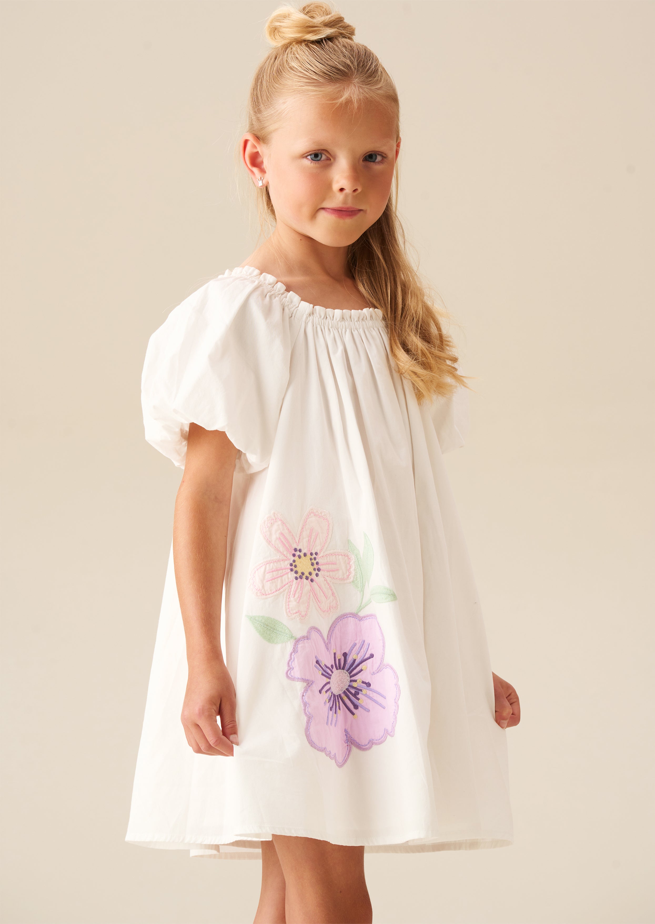 Coletta Puff Sleeve Swing Dress