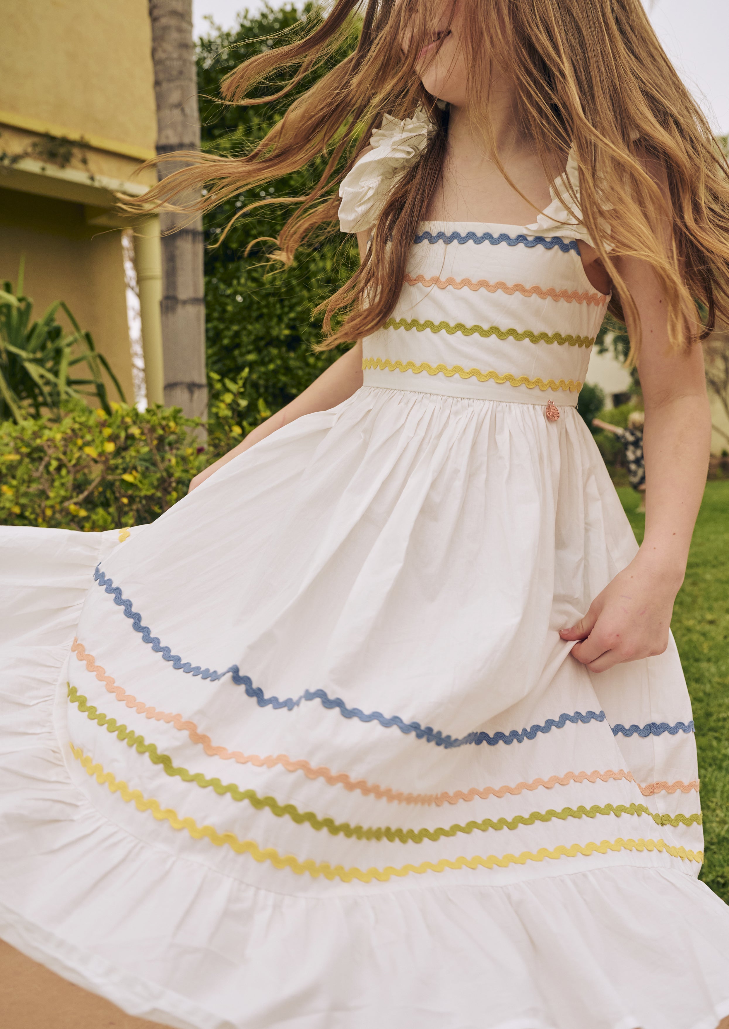 فستان ماكسي بتفاصيل مونك ريك راك