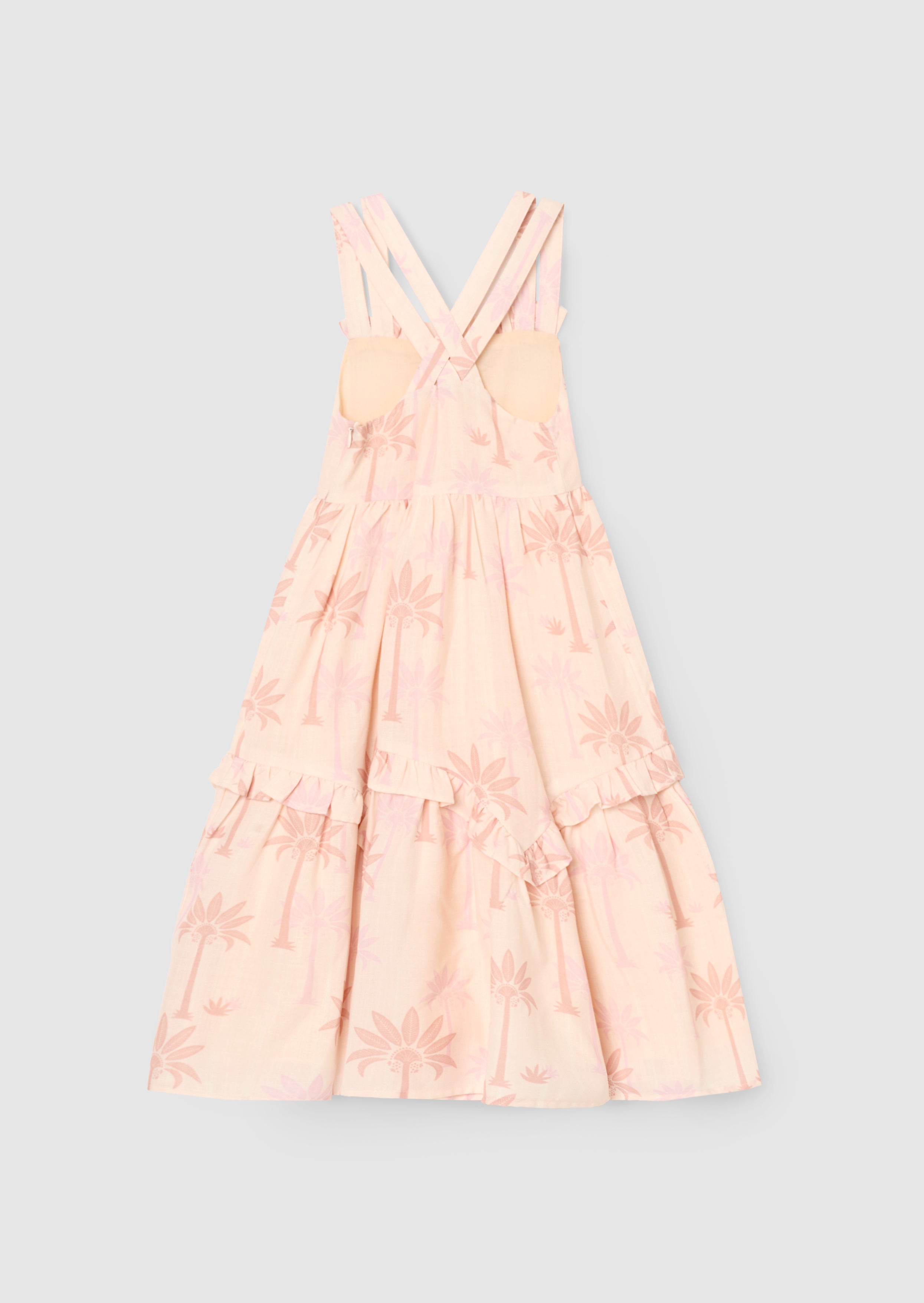 Sarah Natural Palm Print Dress