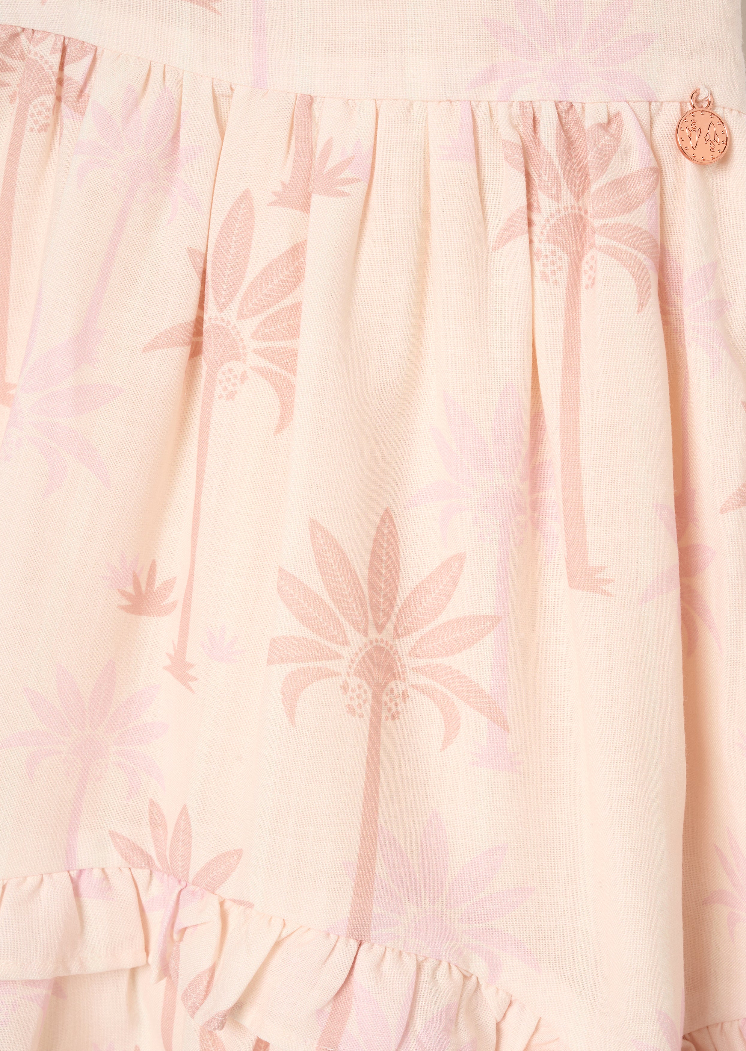 Sarah Natural Palm Print Dress