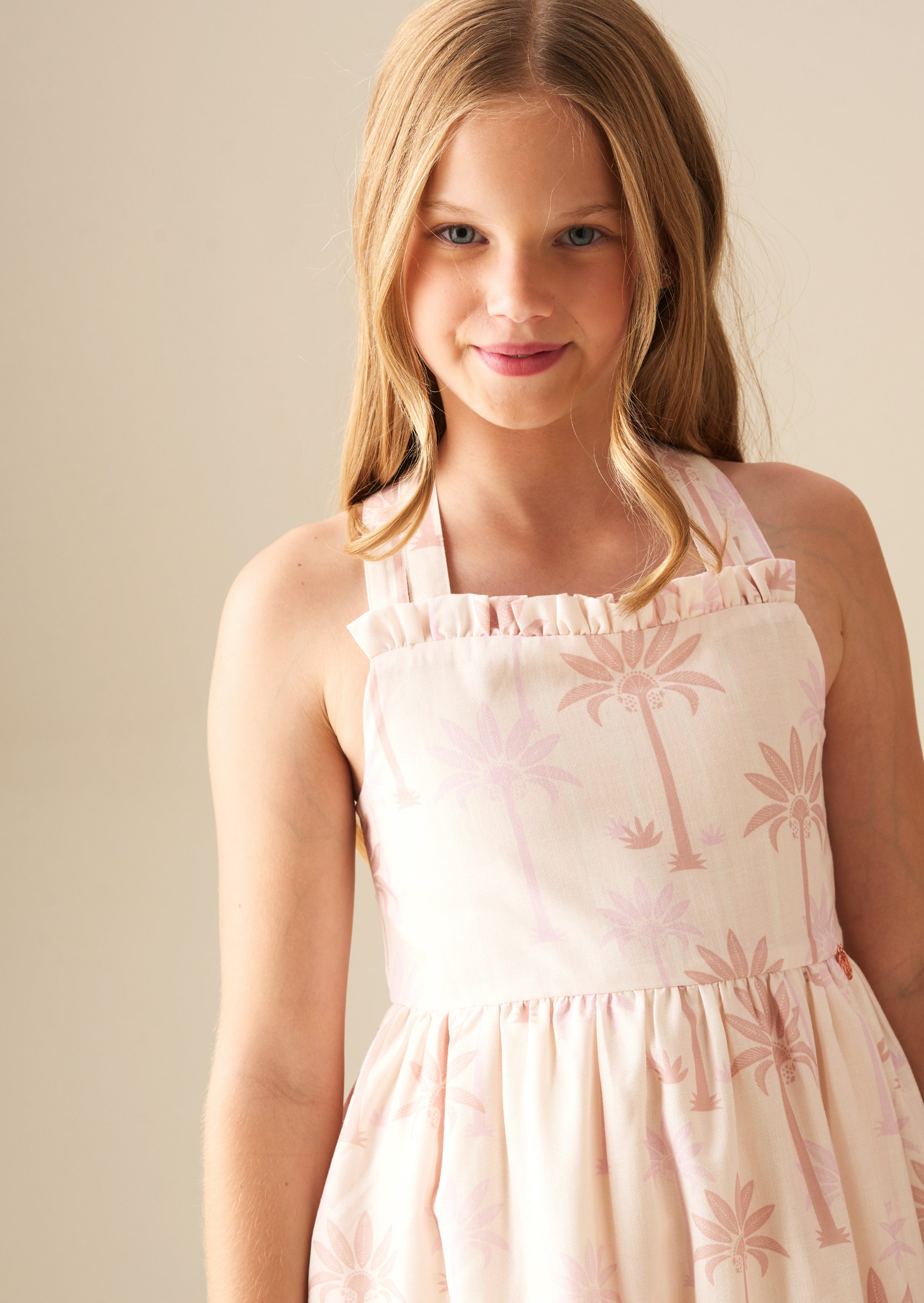 Robe Sarah à imprimé naturel de palmiers