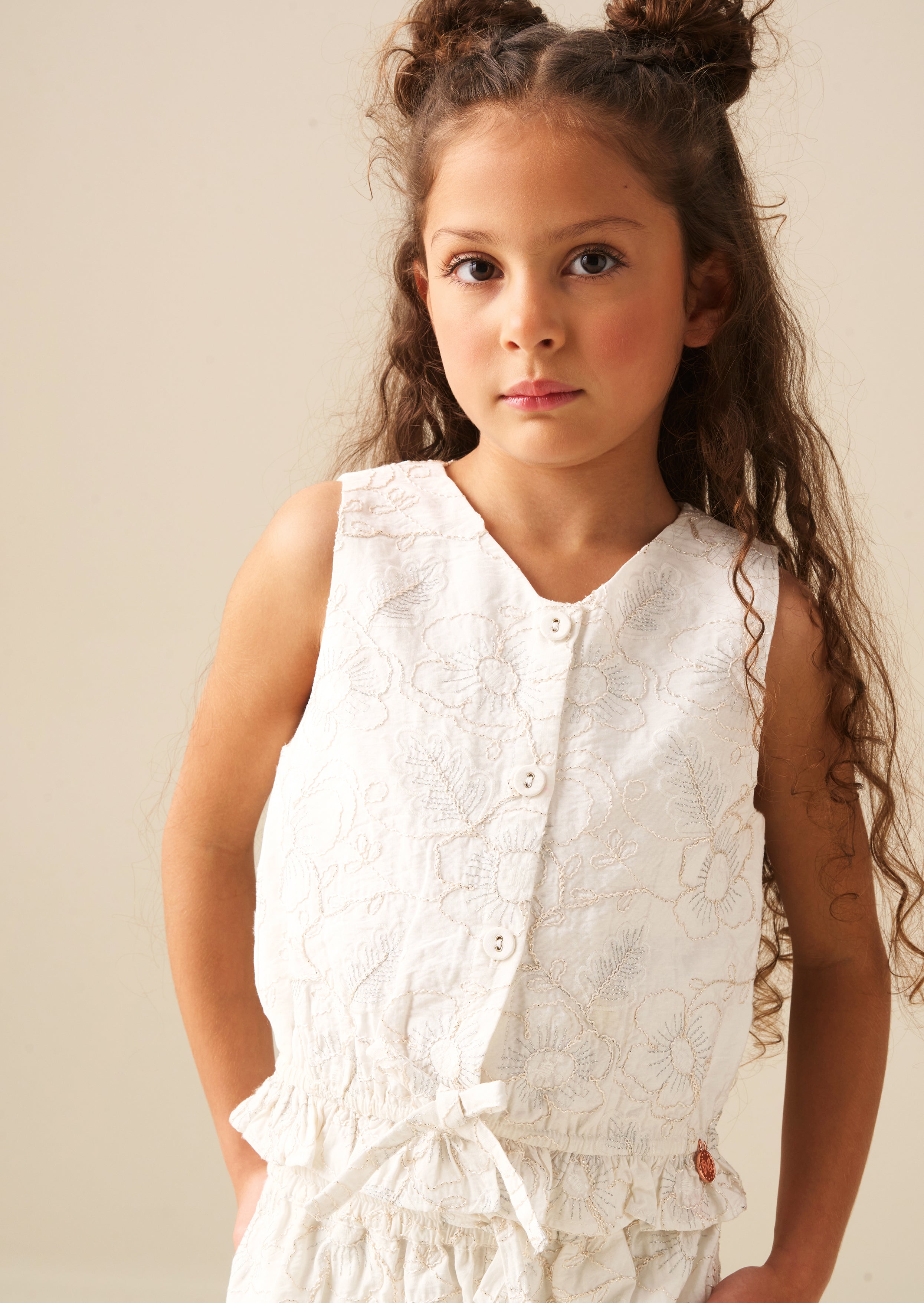 Aurora Floral Embroidered Waistcoat Top