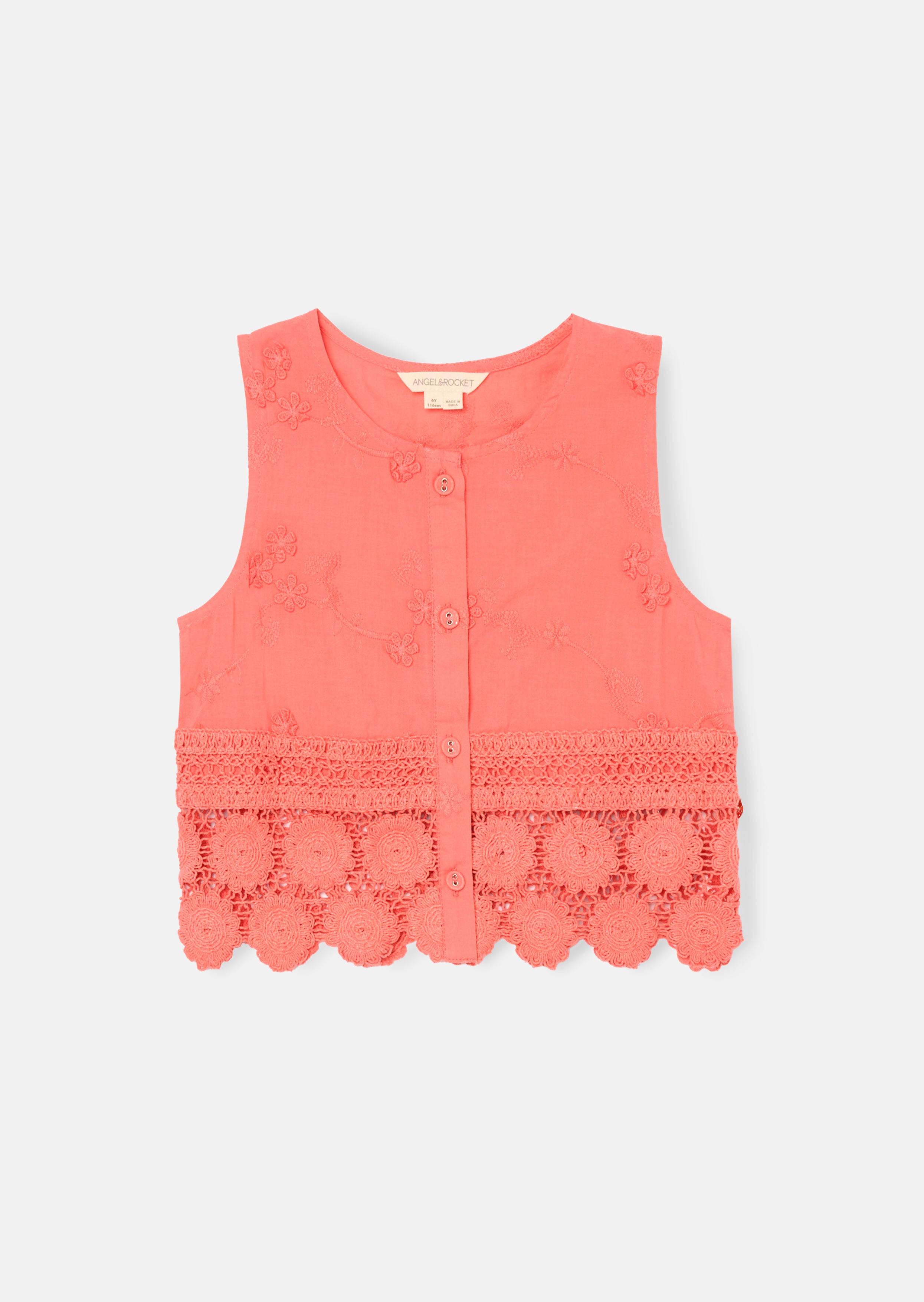 Mila Crochet Hem Woven Top