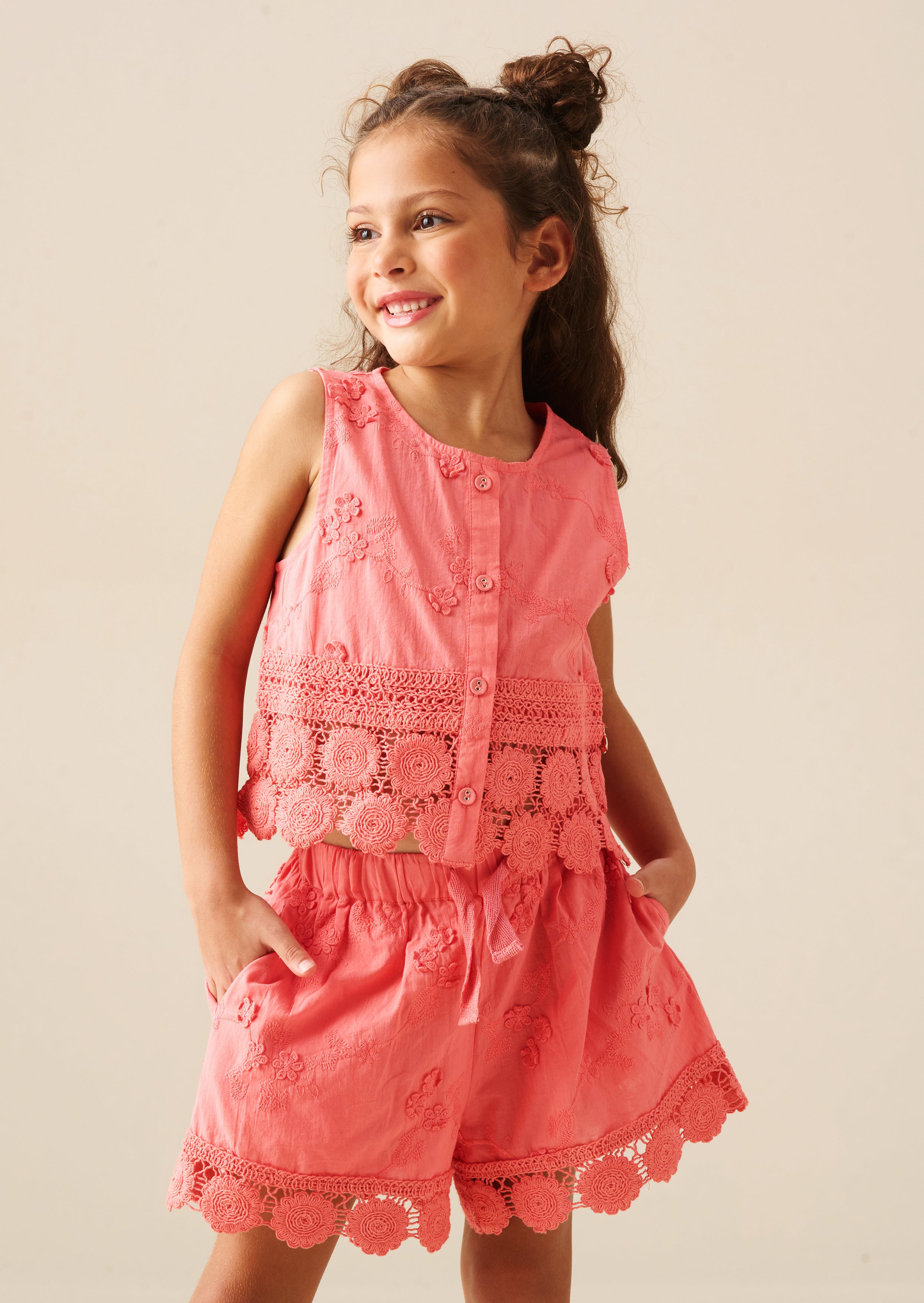 Mila Crochet Hem Woven Top