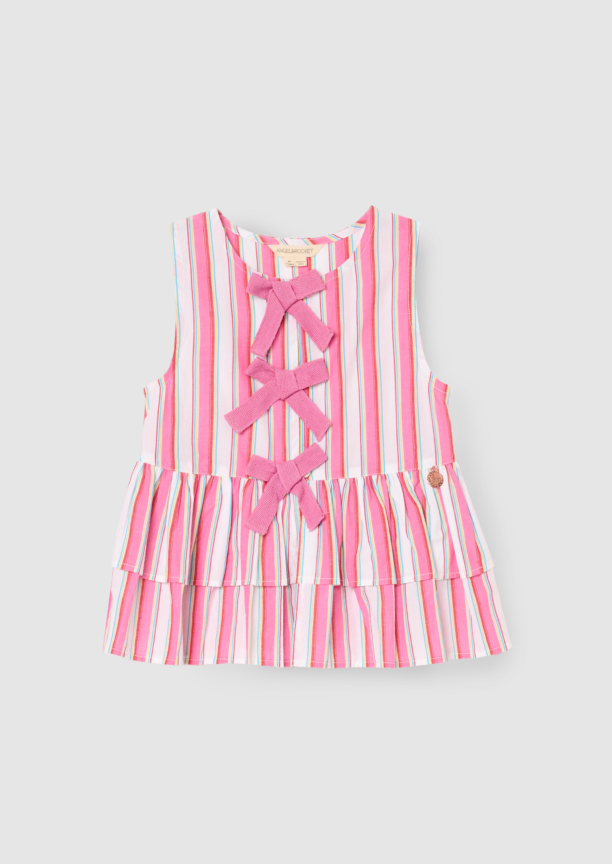 Tammy gestreiftes Weste-Top mit Knoten vorne