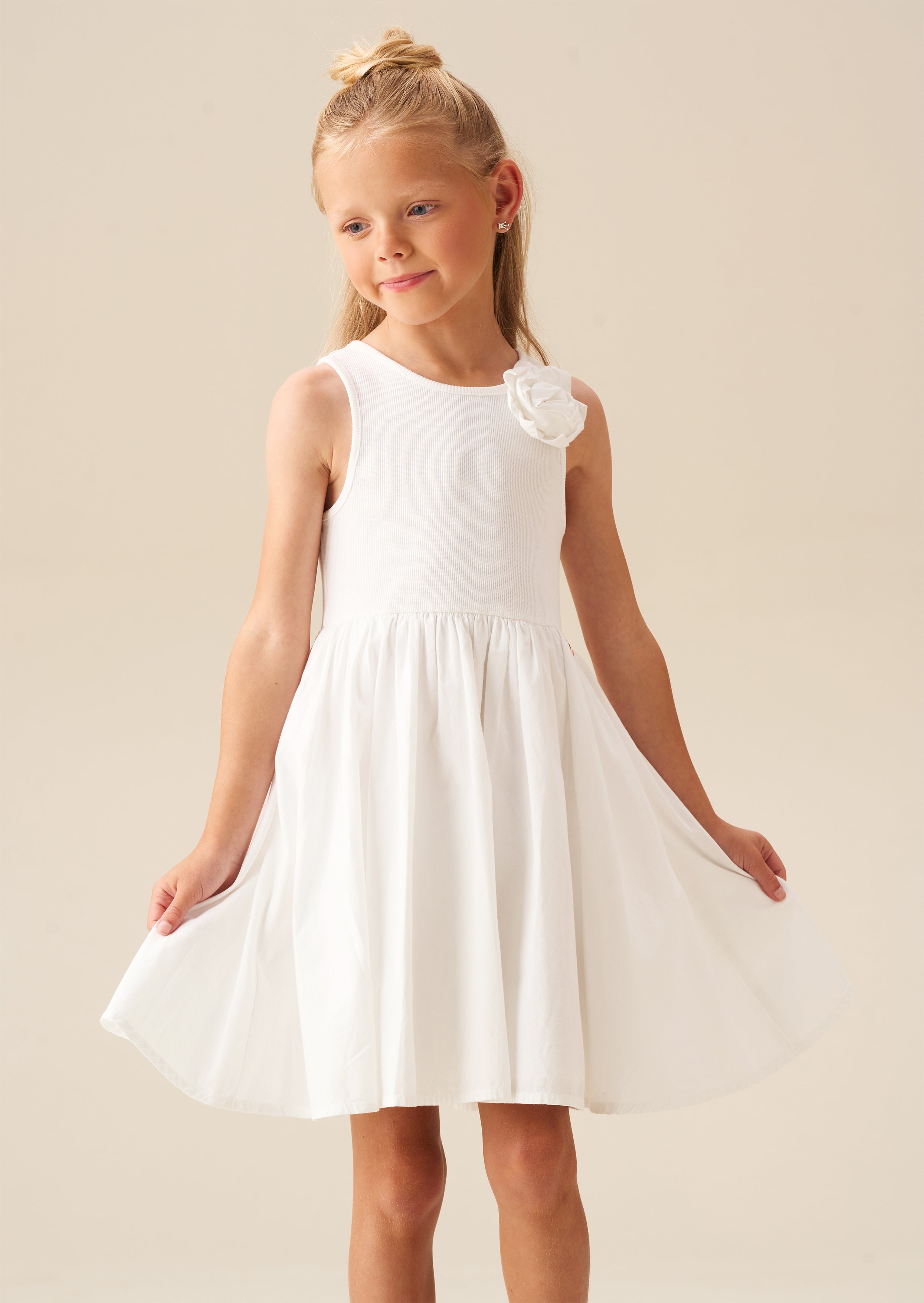 Vestito con fiore all'uncinetto Jess