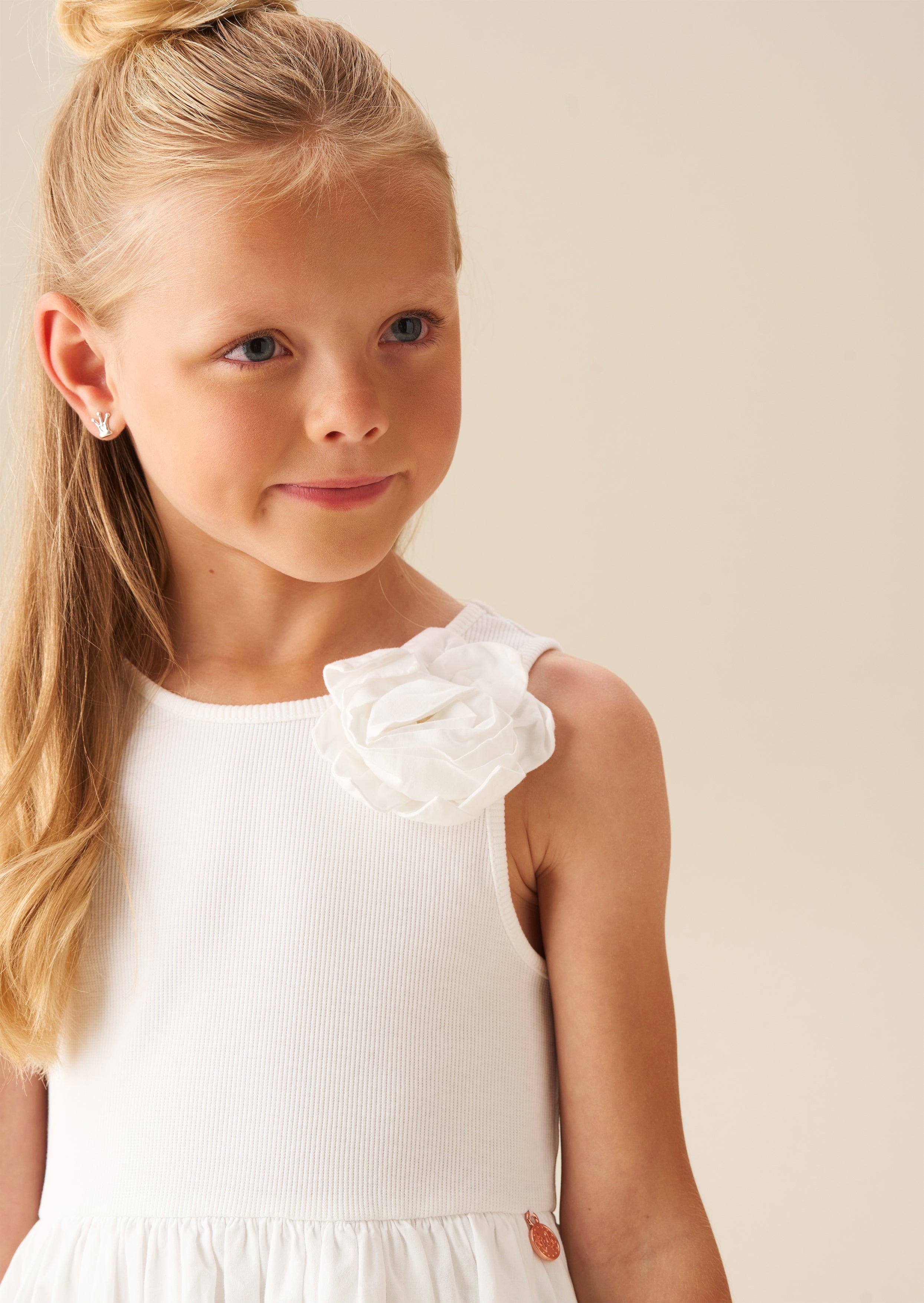 Vestito con fiore all'uncinetto Jess