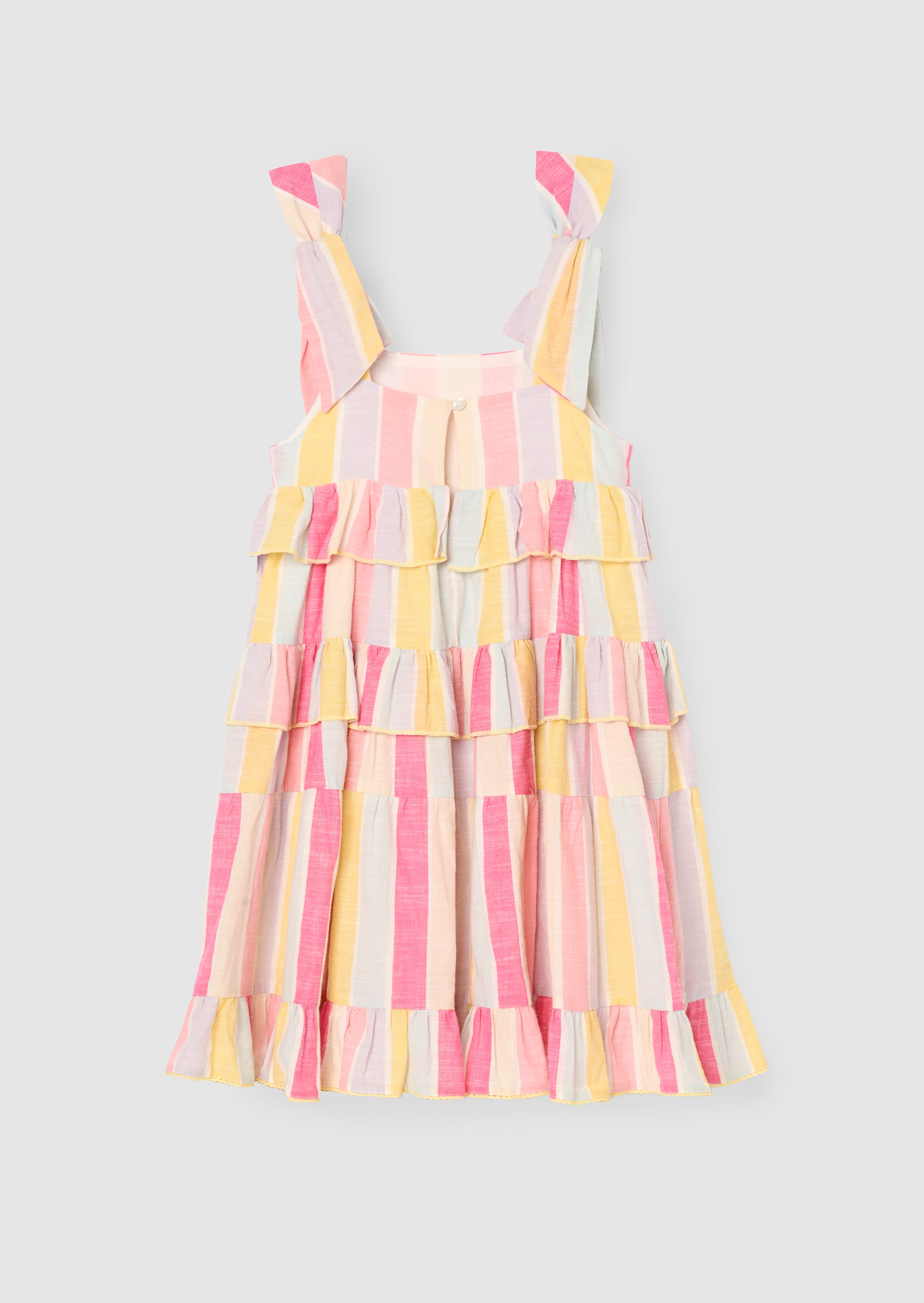 Vestido de capas a rayas pastel Nola