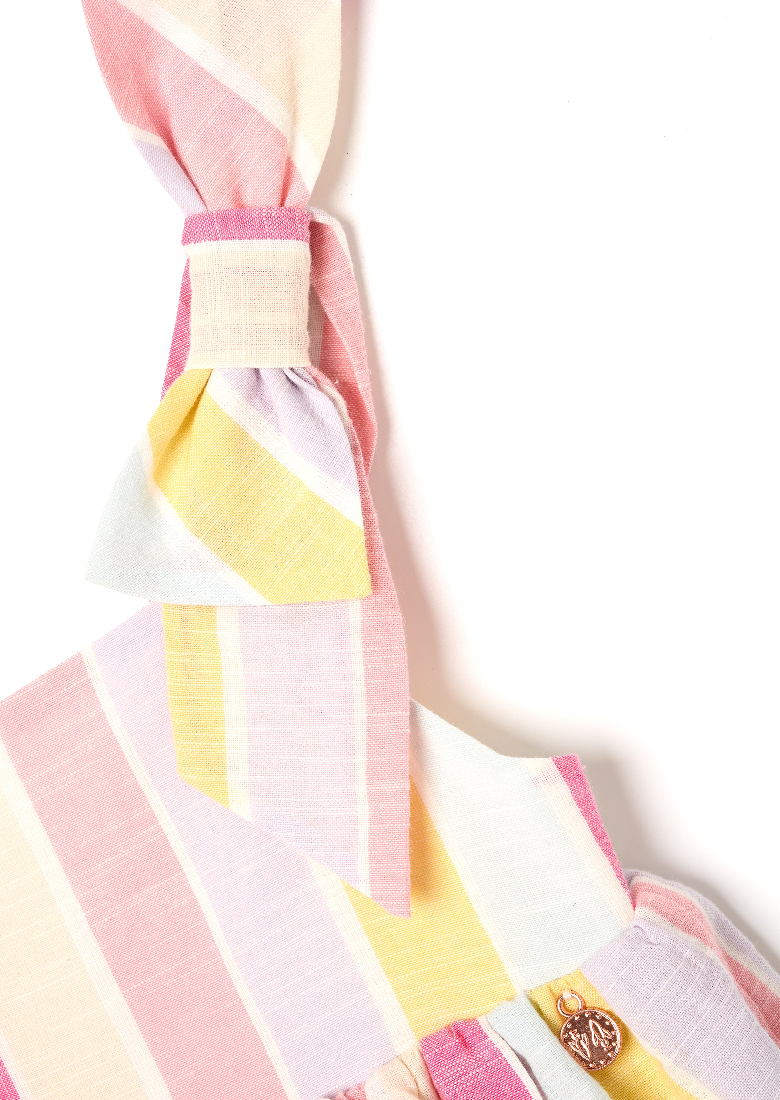 Vestido de capas a rayas pastel Nola