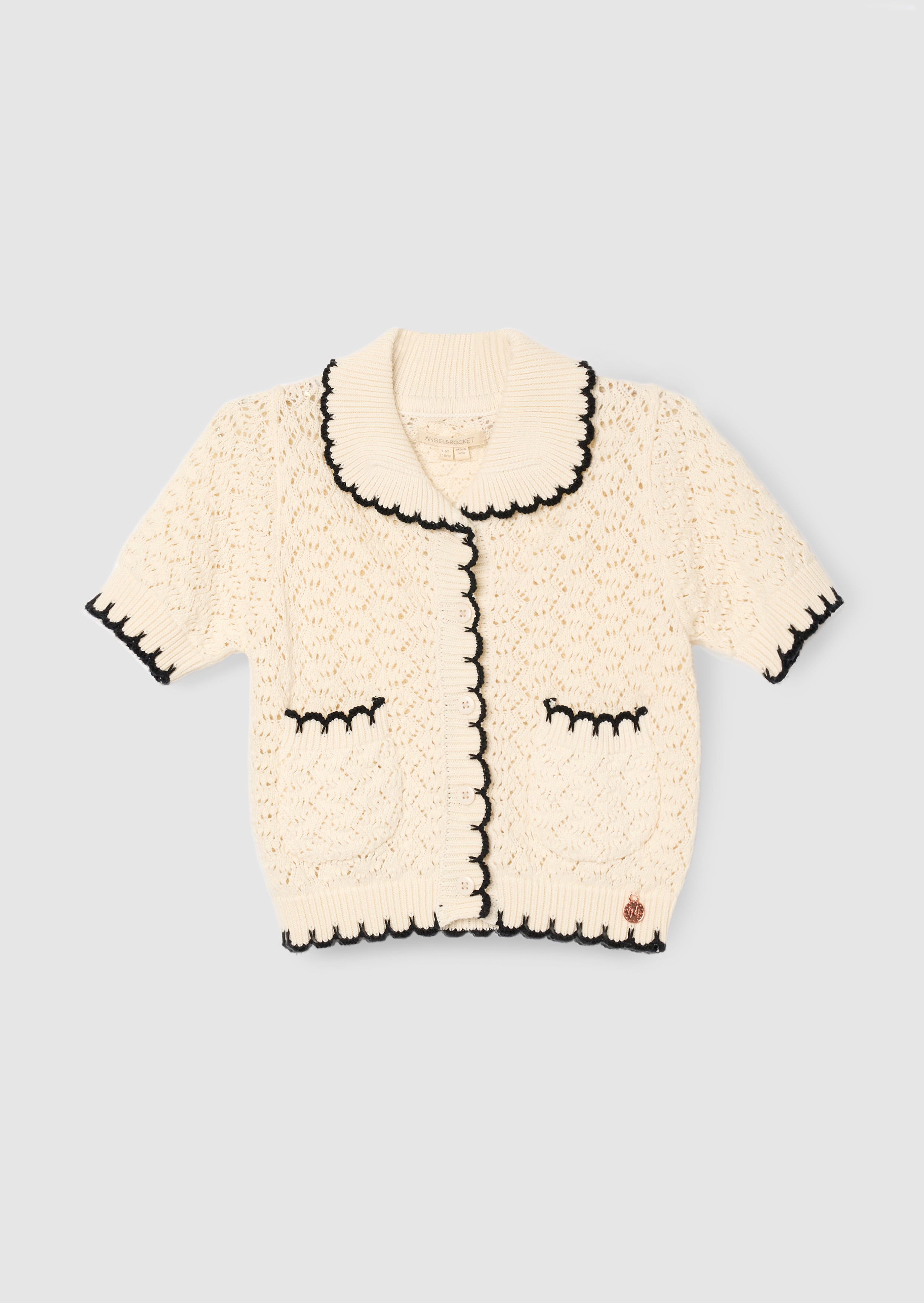 Penny Frill Detail Short Sleeve Cardigan