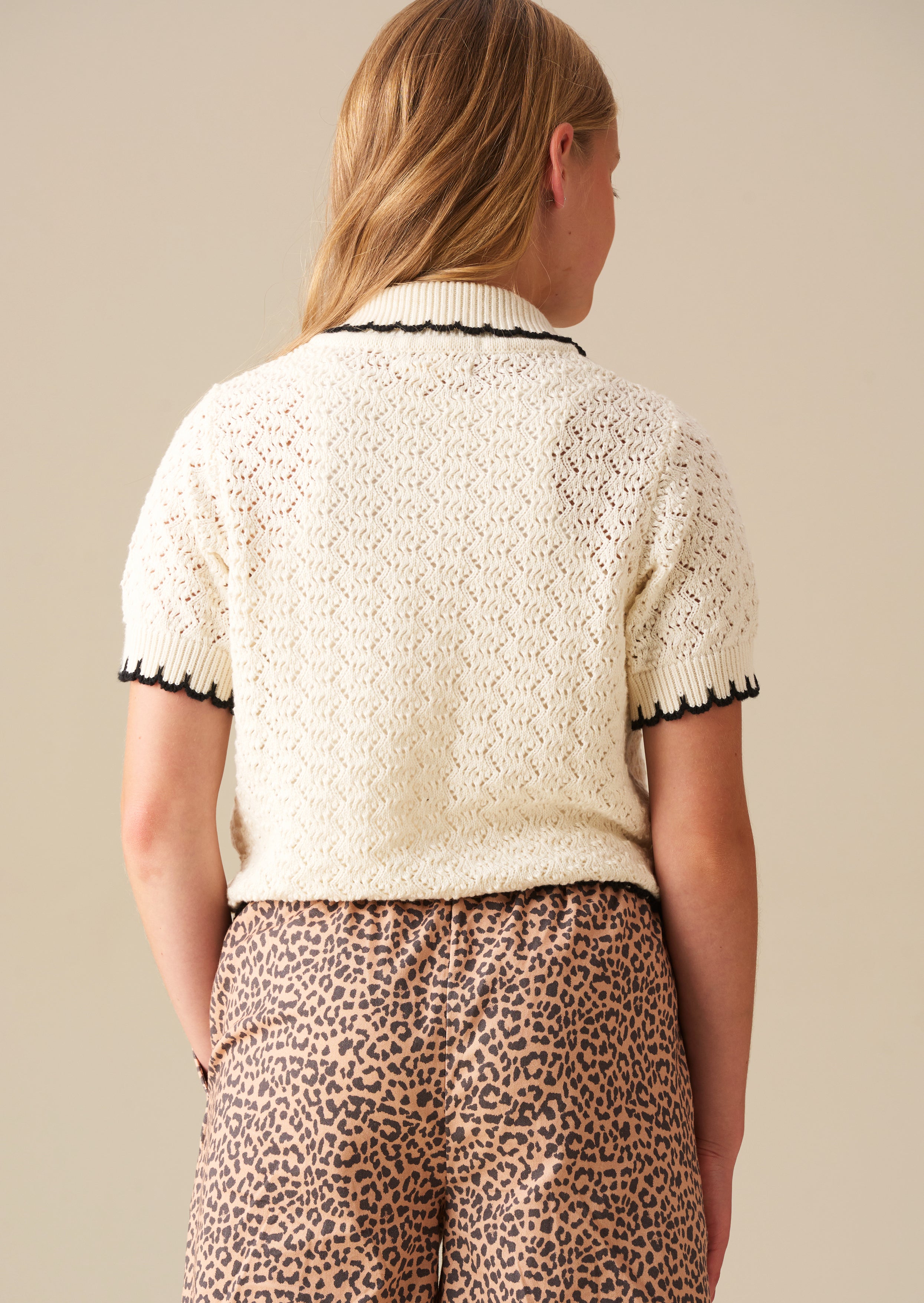 Penny Frill Detail Short Sleeve Cardigan