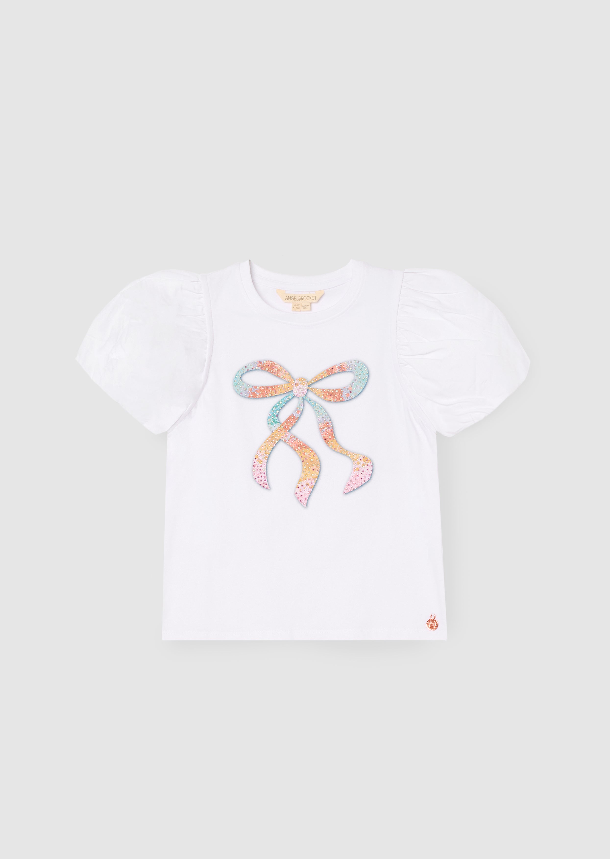 Elodie Sequin Bow Puff Sleeve Top