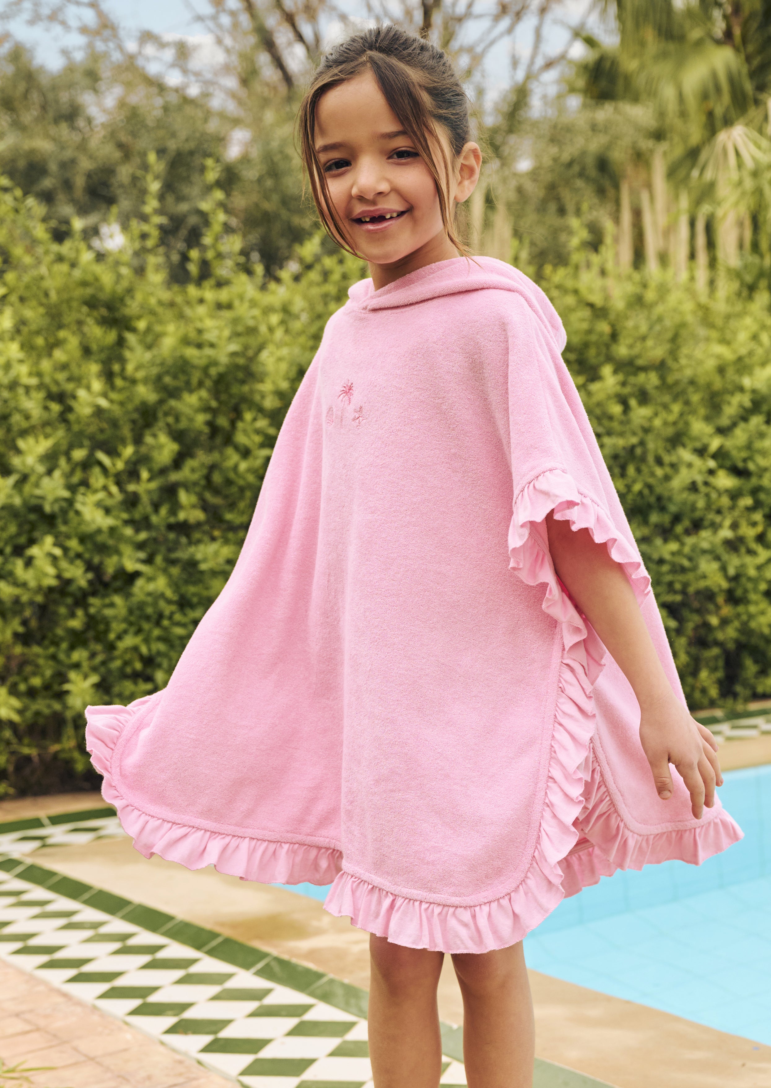 פונצ'ו מגבת רקום שללי