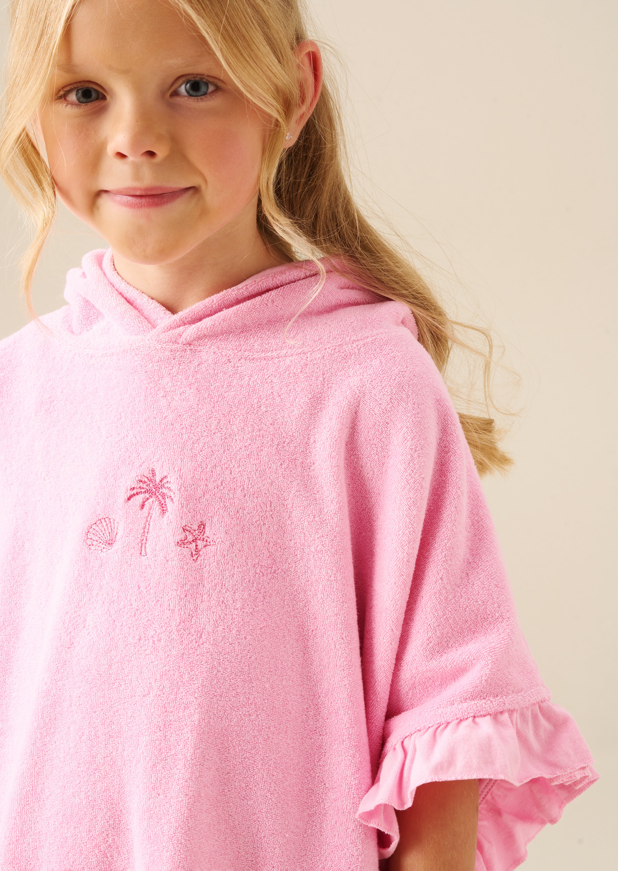 Shelley Embroidered Towelling Poncho