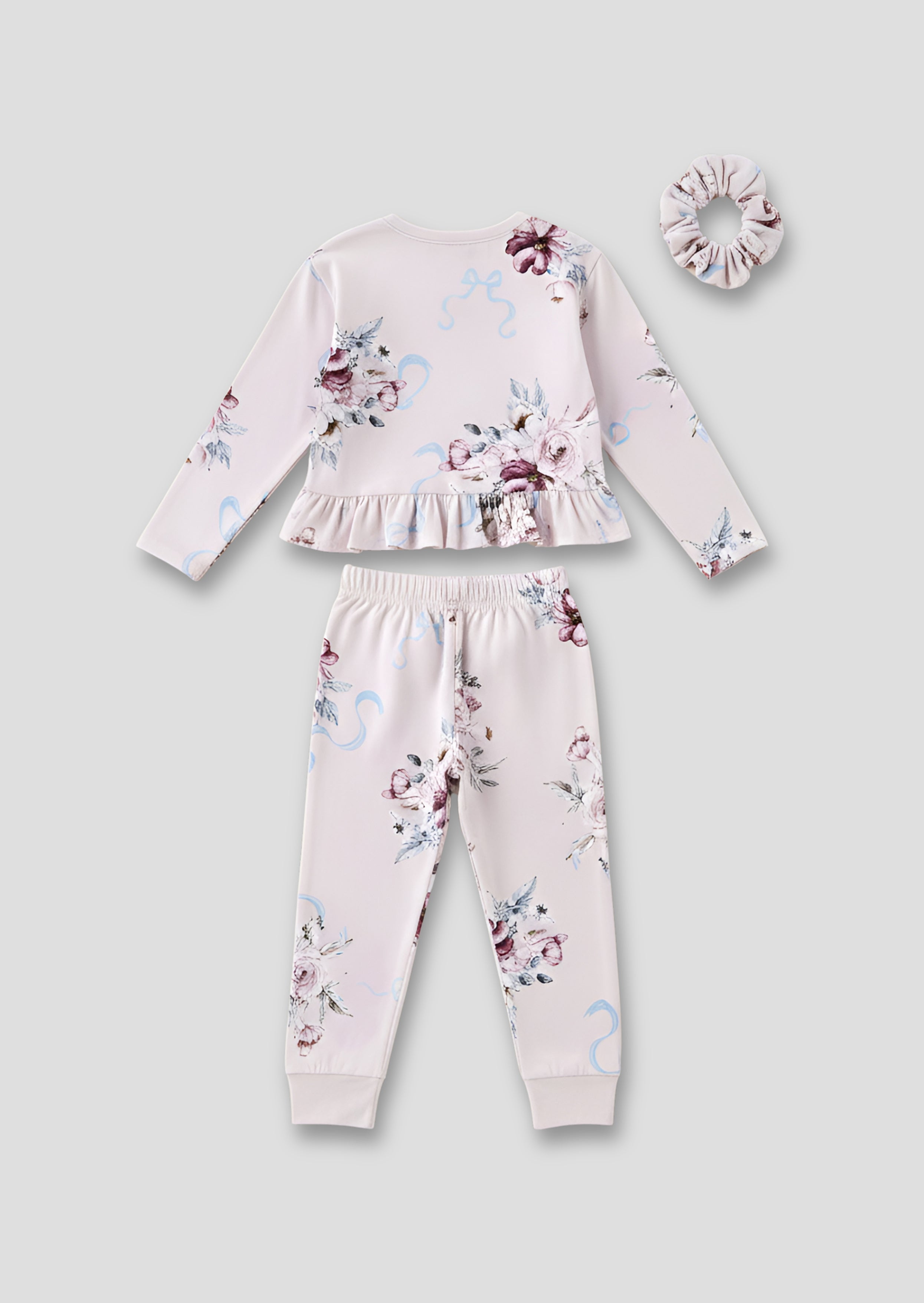 Pyjama à volants avec nœud floral rose Paloma