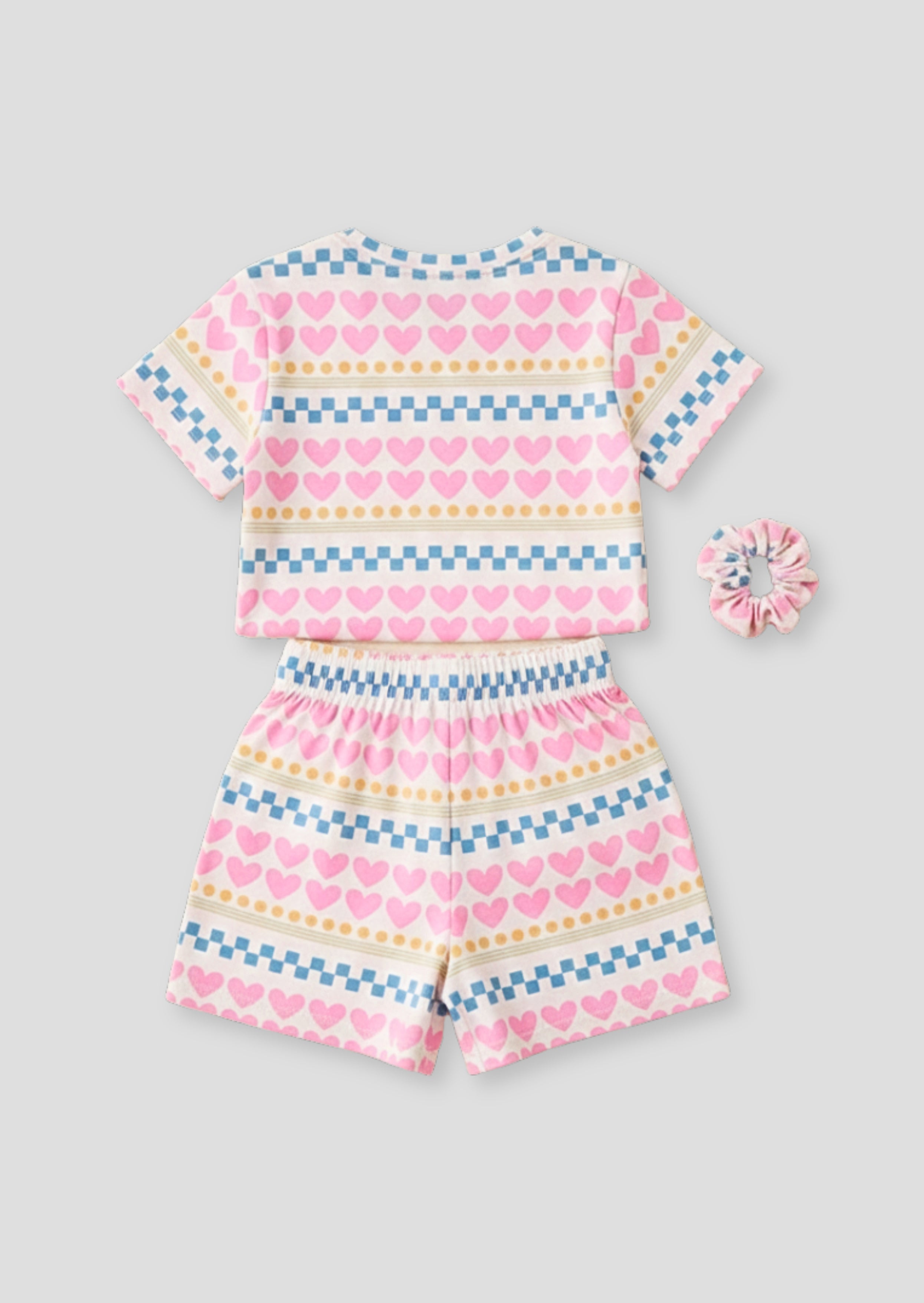 Dana Pink Heart Print Short PJs