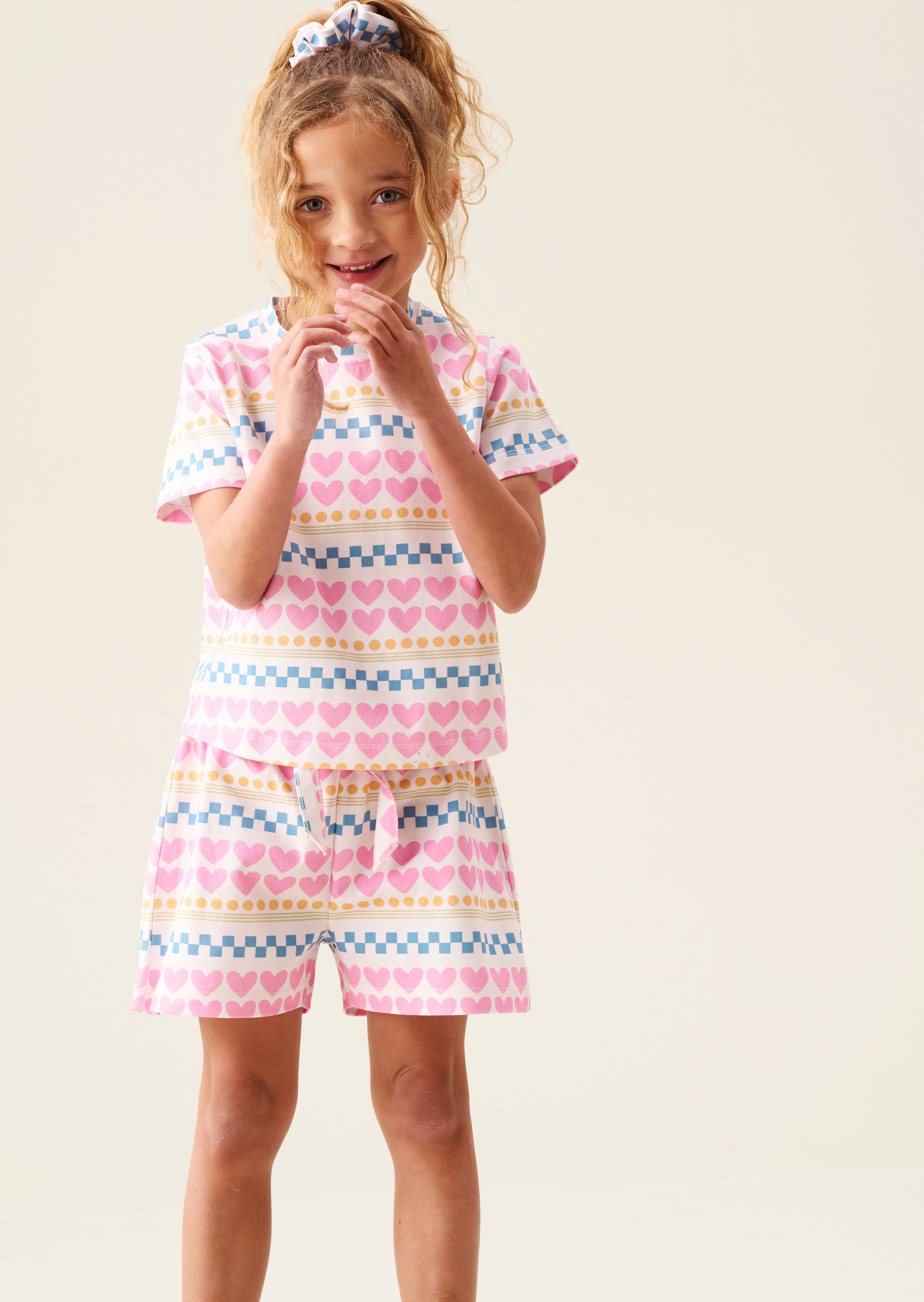 Dana Pink Heart Print Short PJs