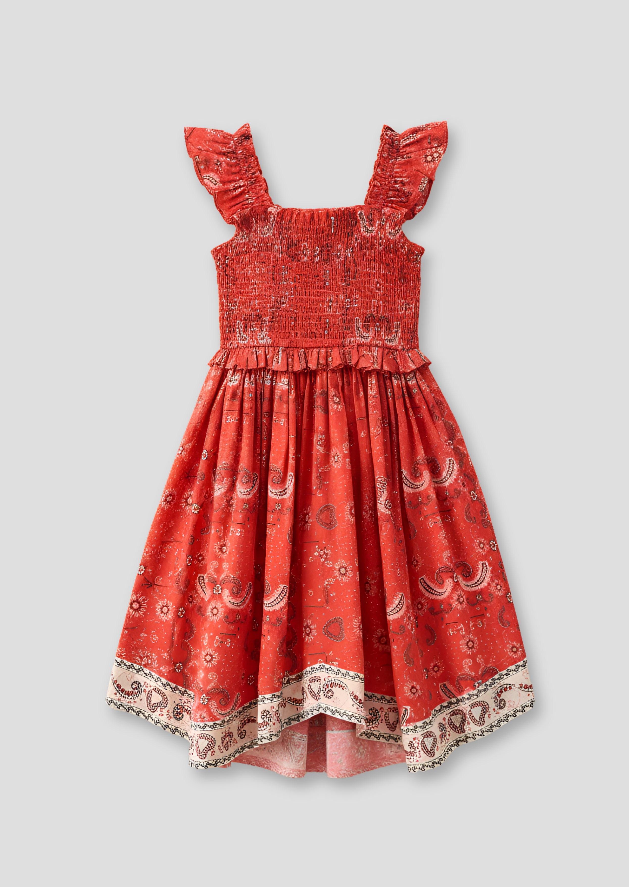 Sukienka Ava z falbaną i wzorem bandany