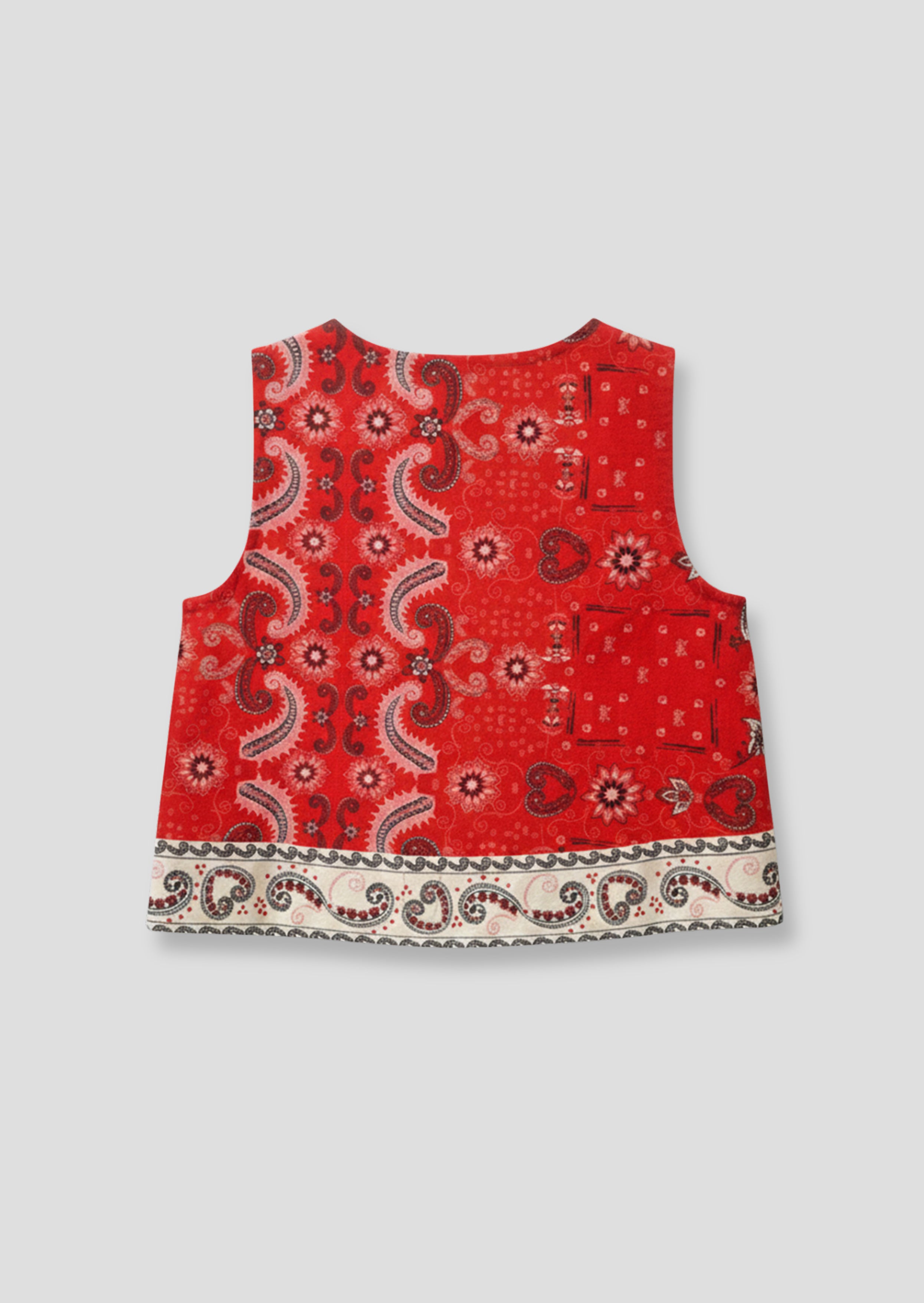 بلوزة آفا بطبعة ربطة أمامية على شكل منديل