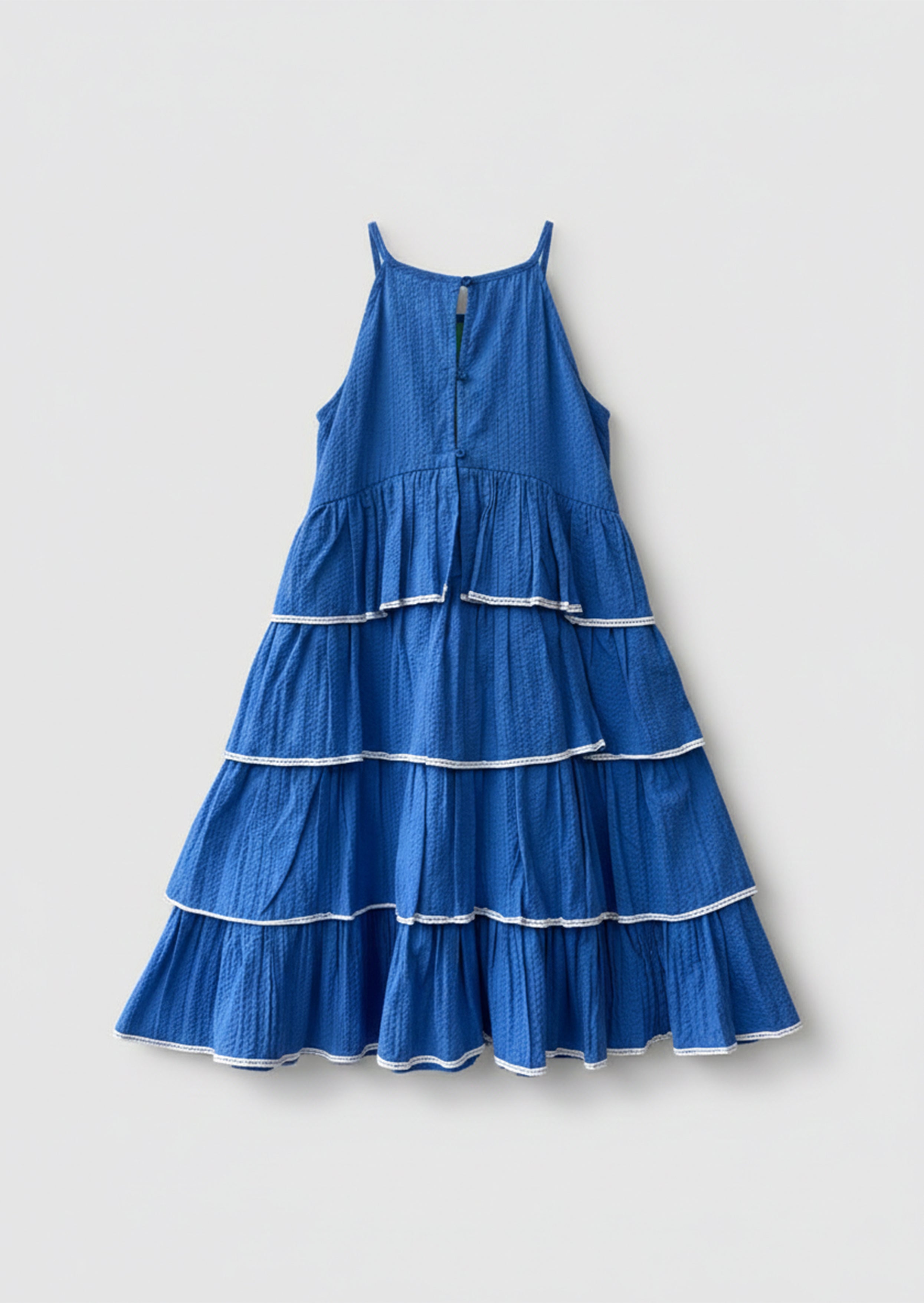 Lois gestuftes Seersucker-Kleid