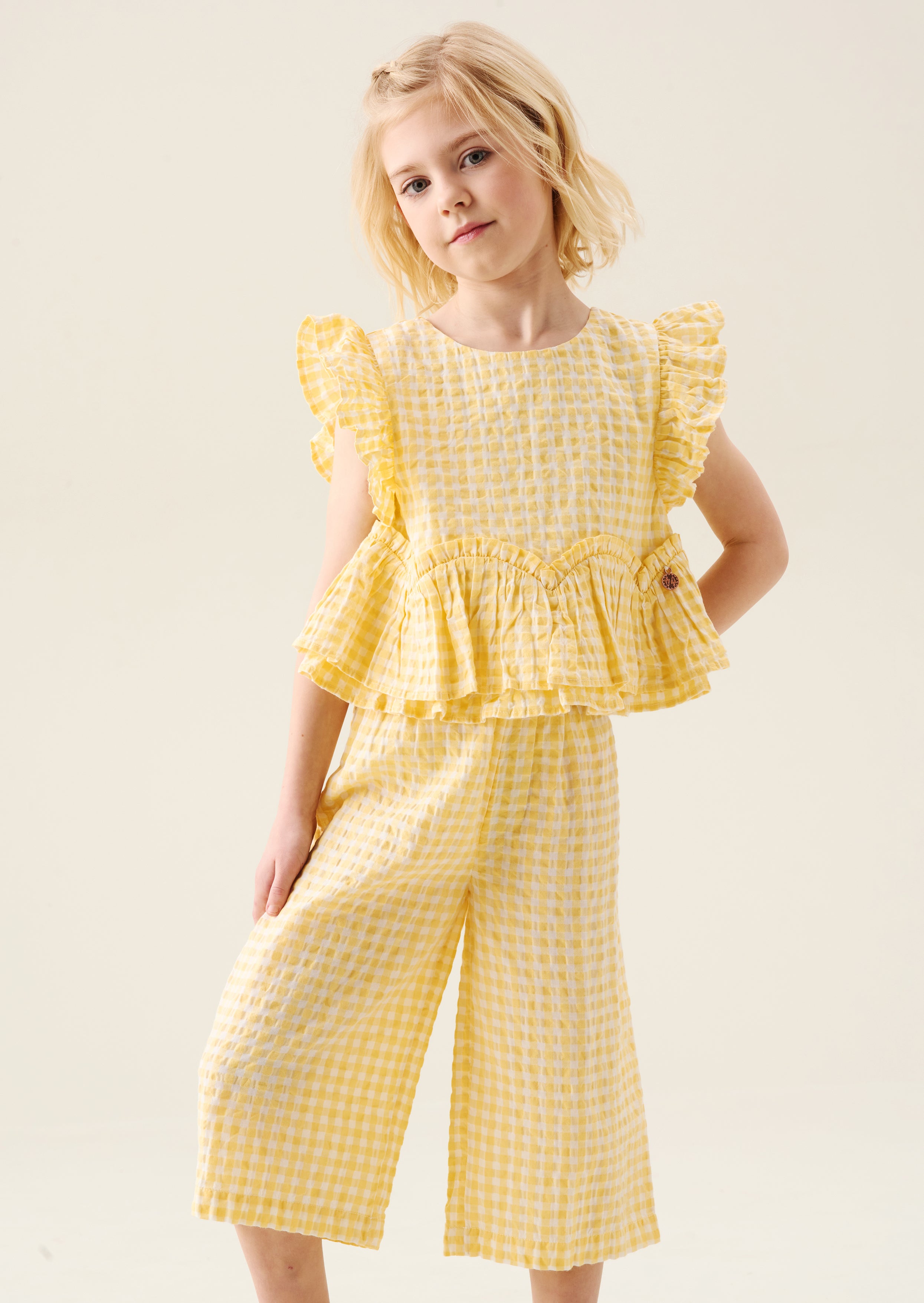 Lottie Gingham Top And Cropped Trousers