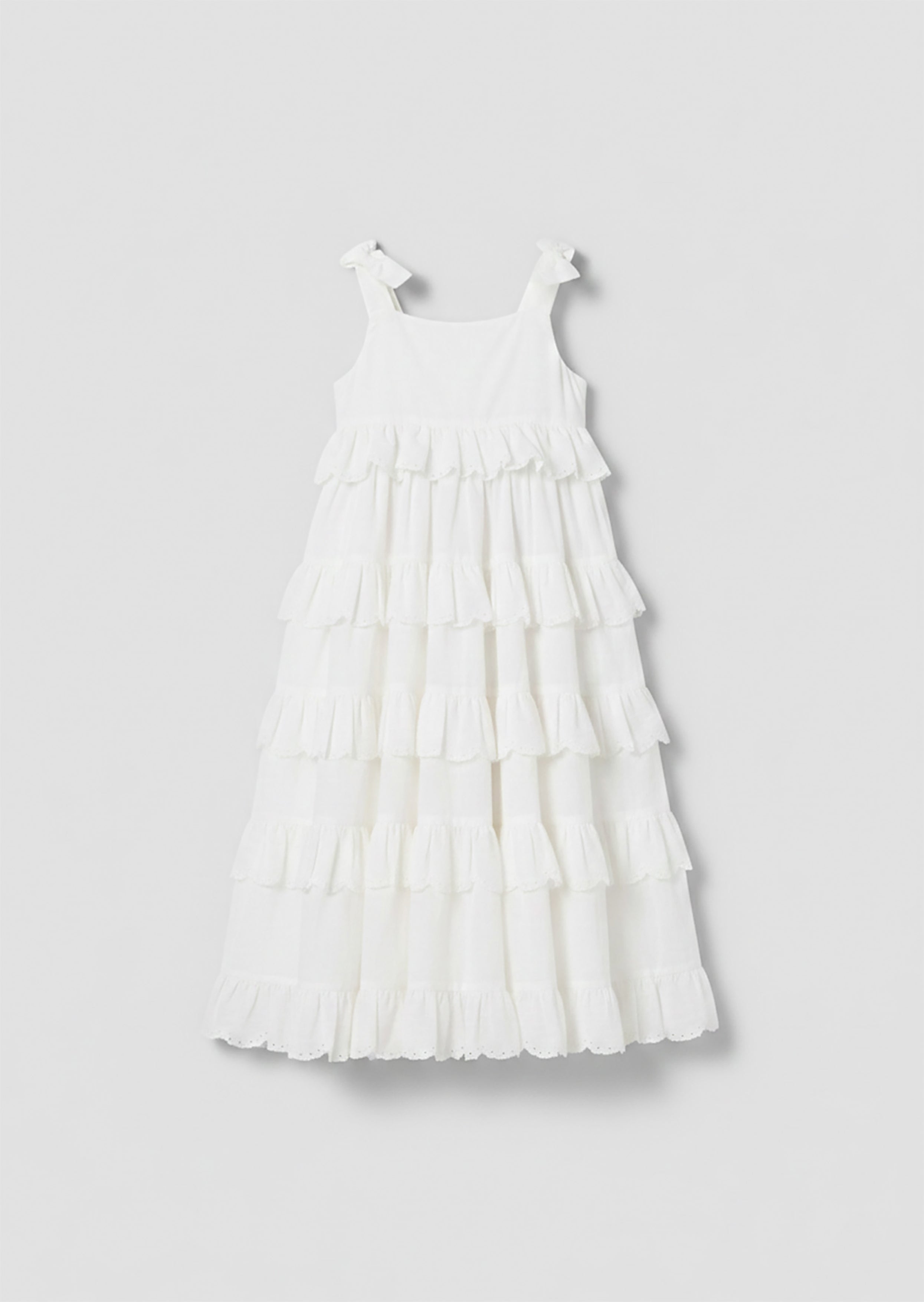 Robe mi-longue à volants Yasmine avec bretelles croisées