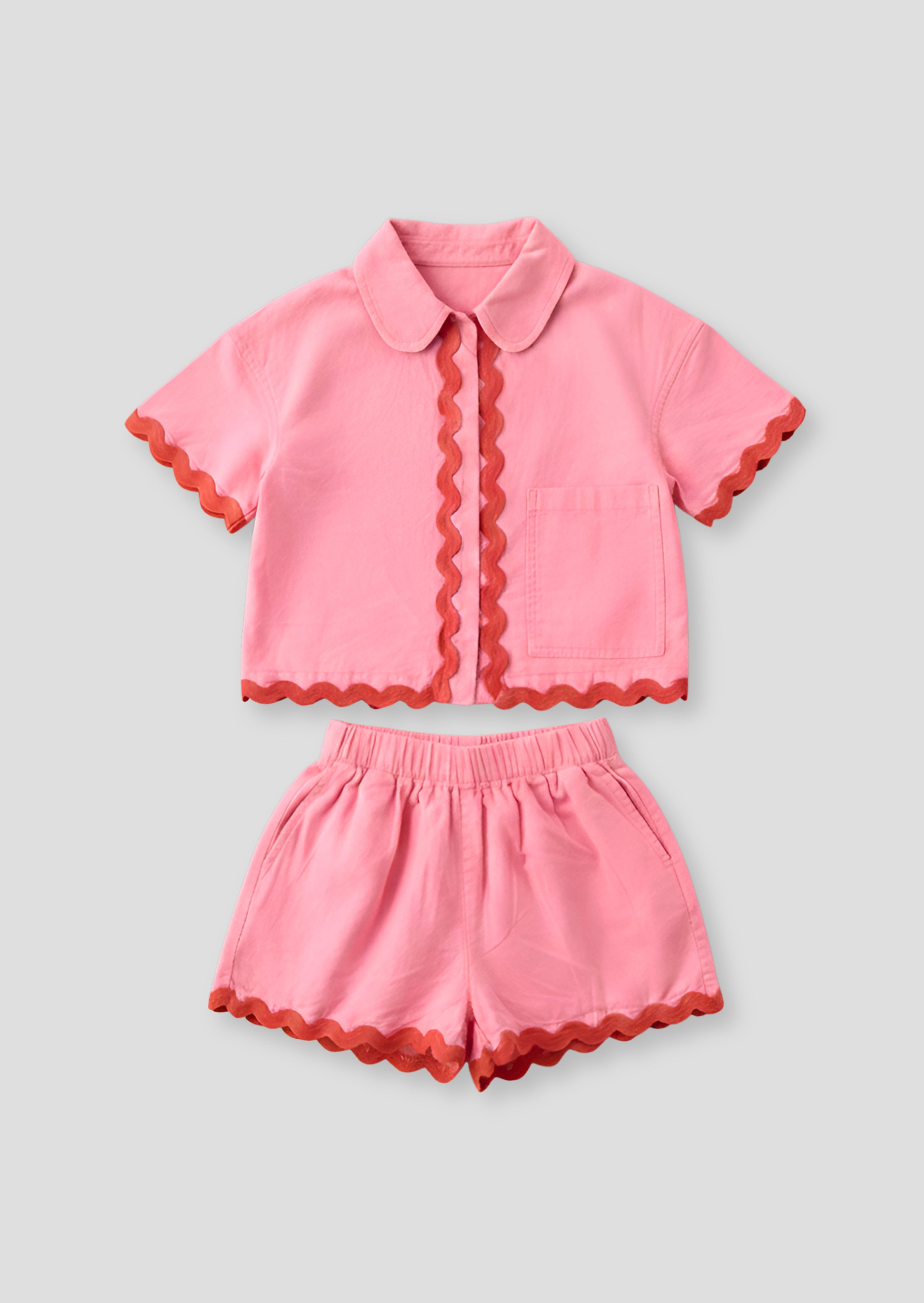 Brooke Zackenlitze Kurz- und Hemdset