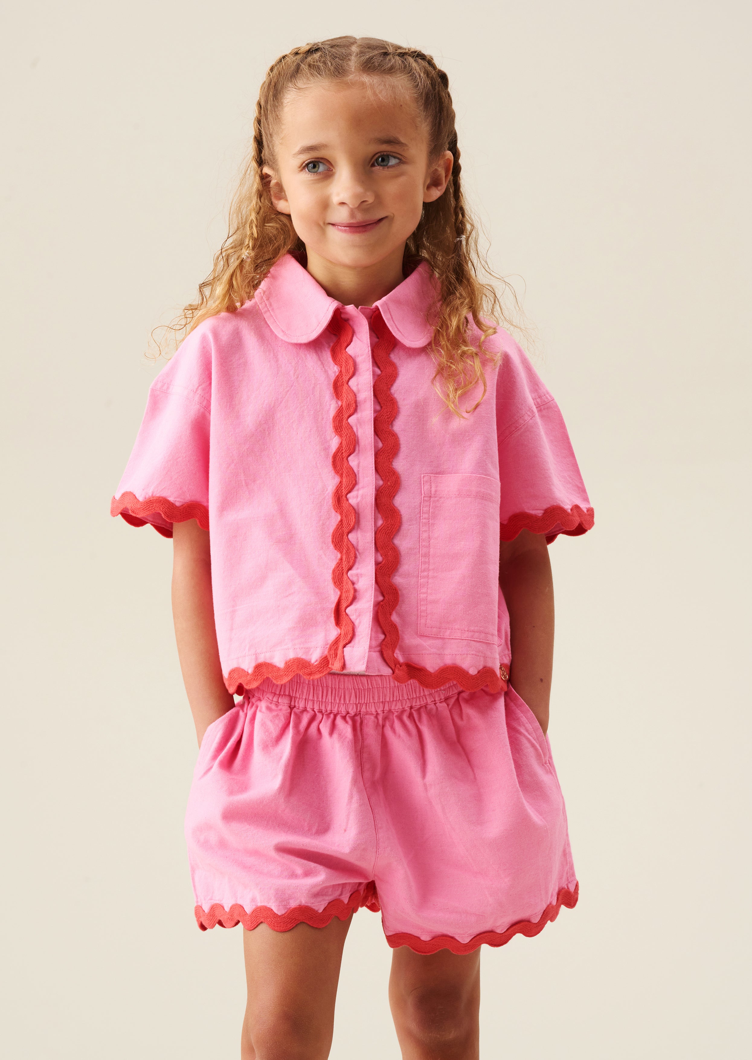 Brooke Zackenlitze Kurz- und Hemdset