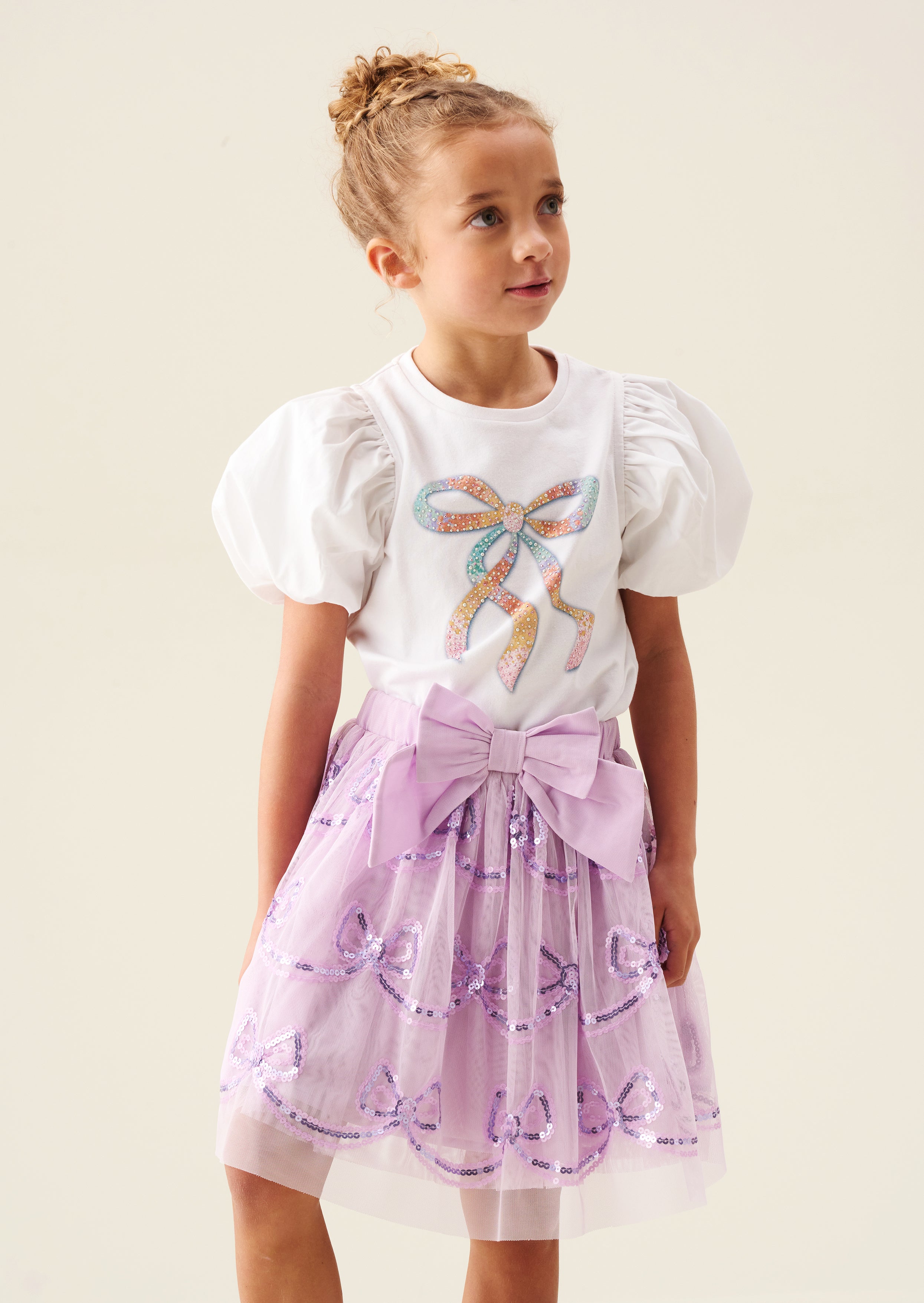 Delta Purple Bow Sequin Skirt