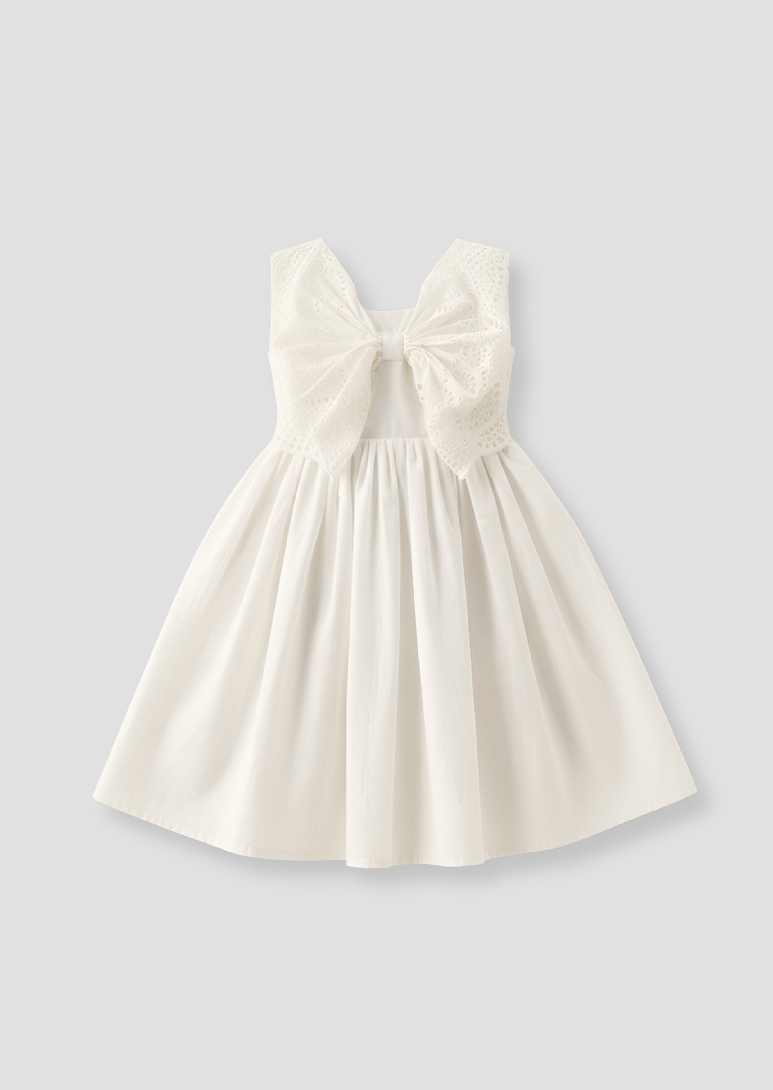 Vestido de algodón con lazo y bordado Natalia