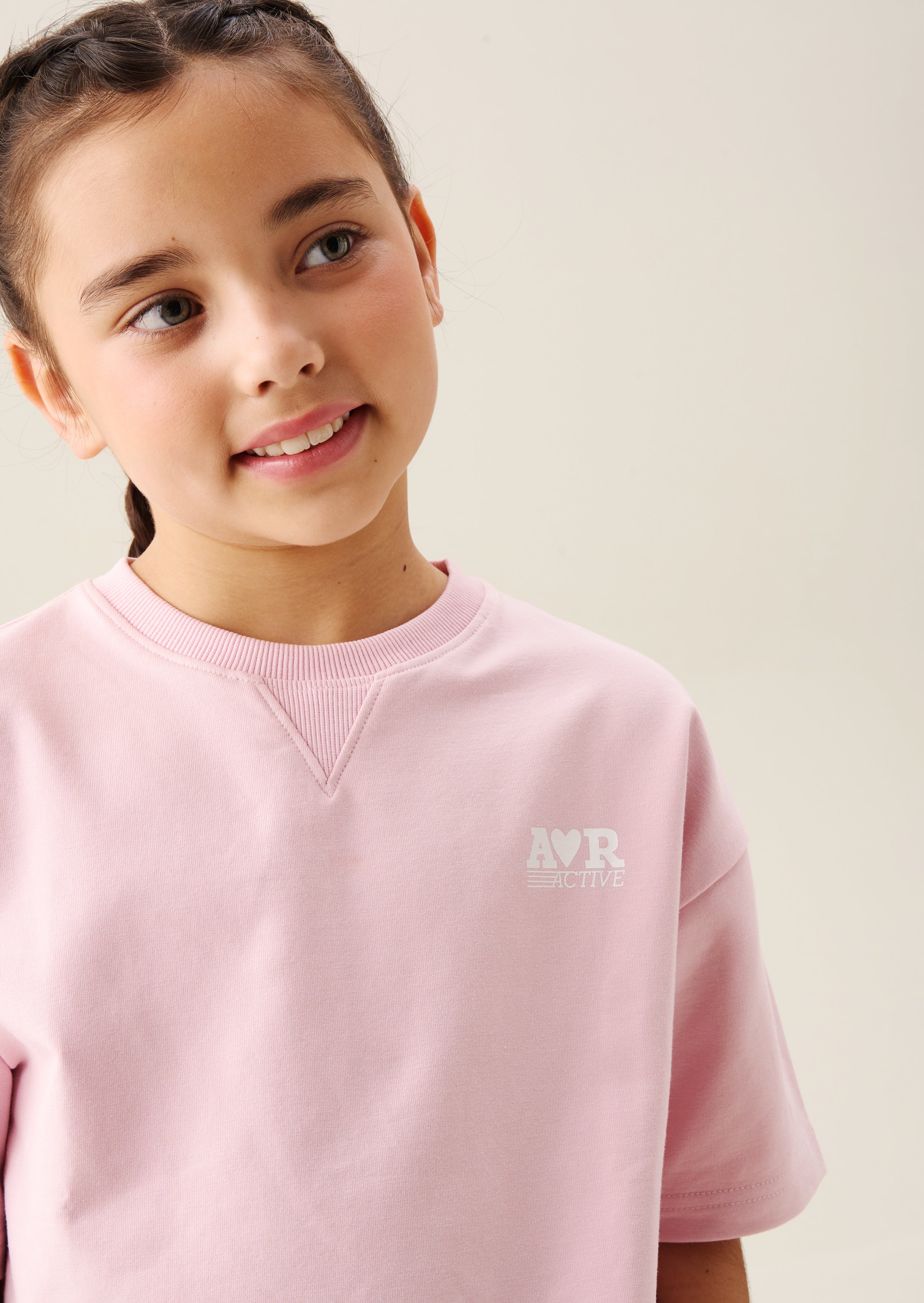 Romy Pink Boxy Short Sleeve Sweat