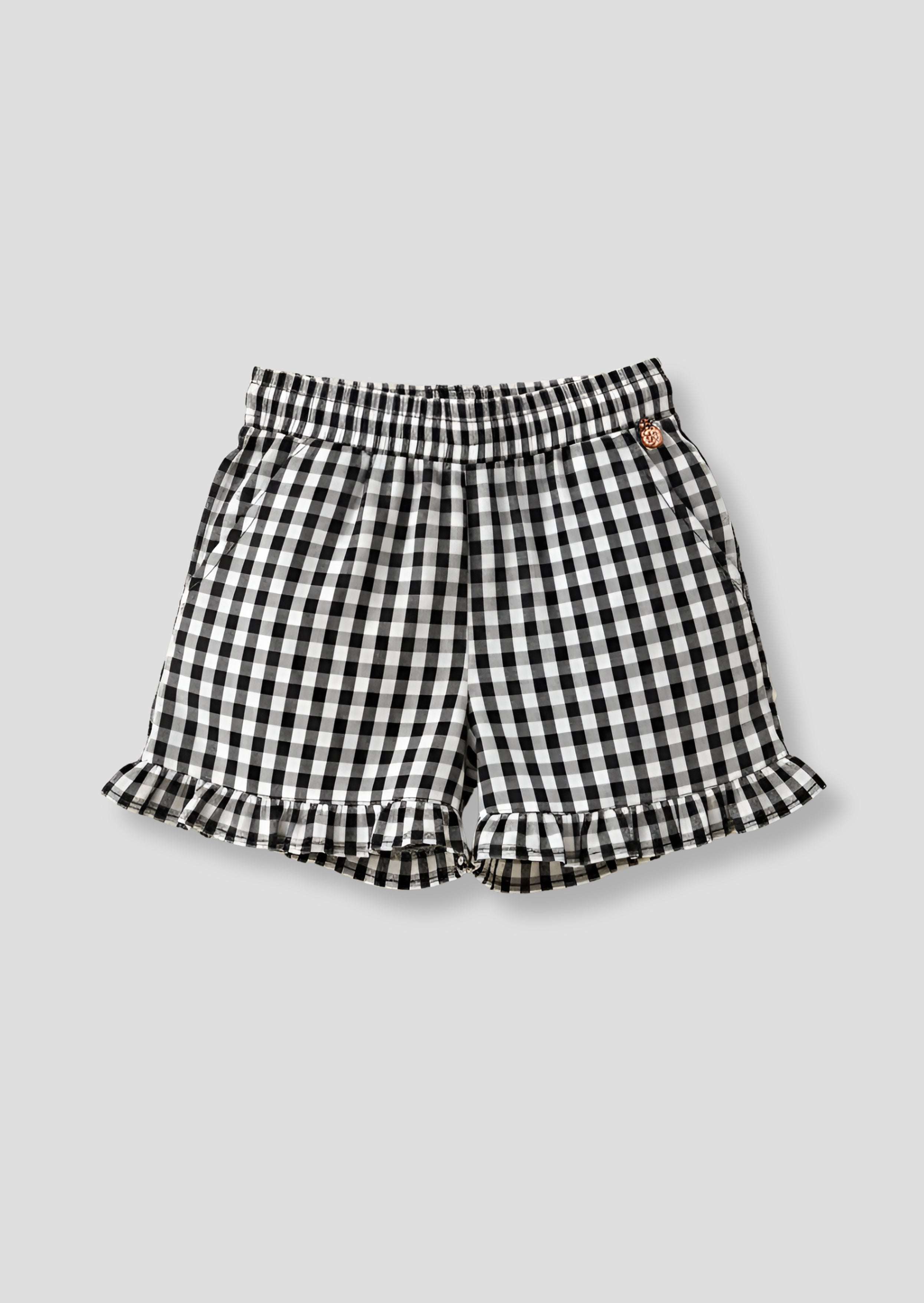Short a quadretti Megan con volant
