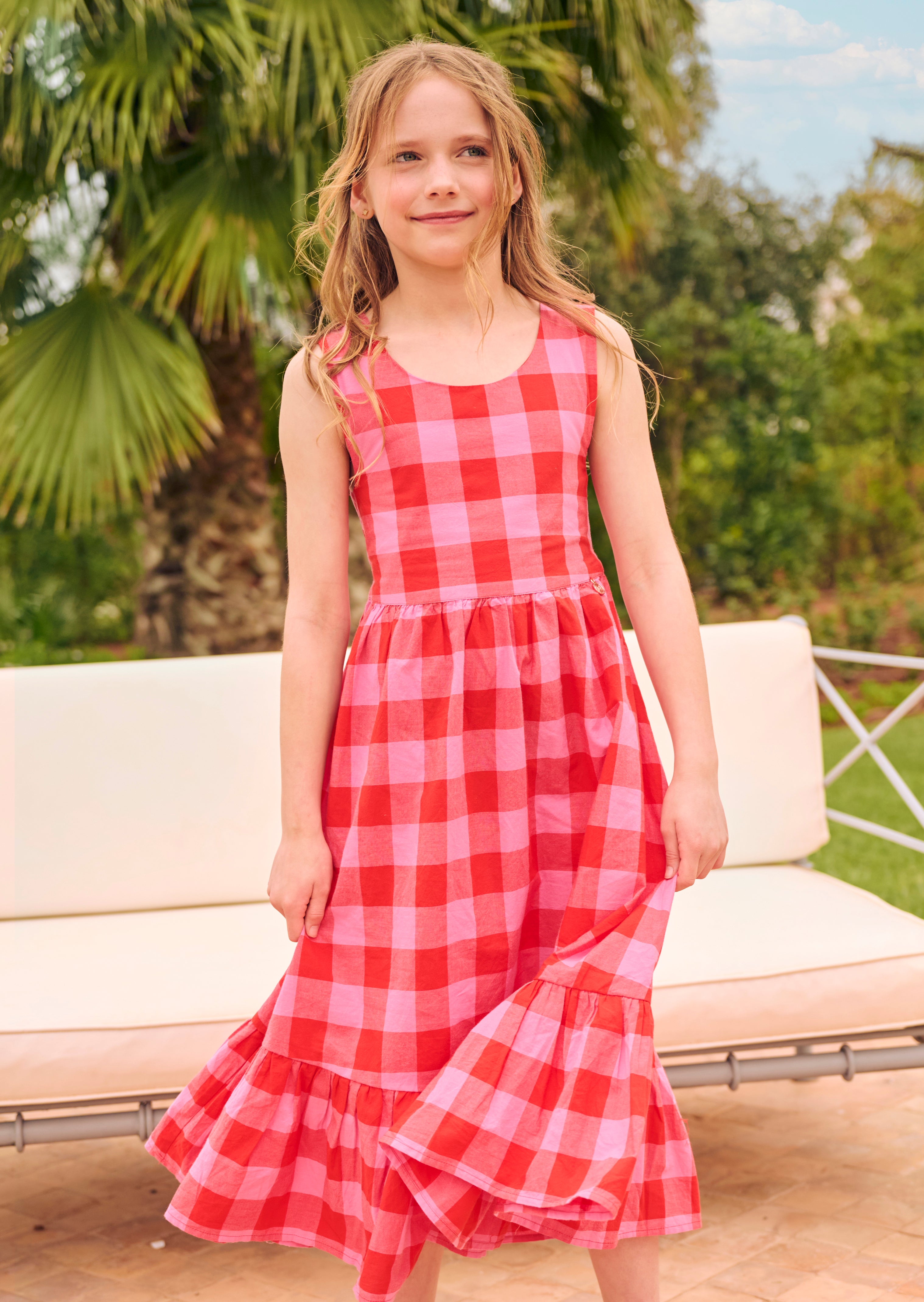 Bella Pink Gingham Dress
